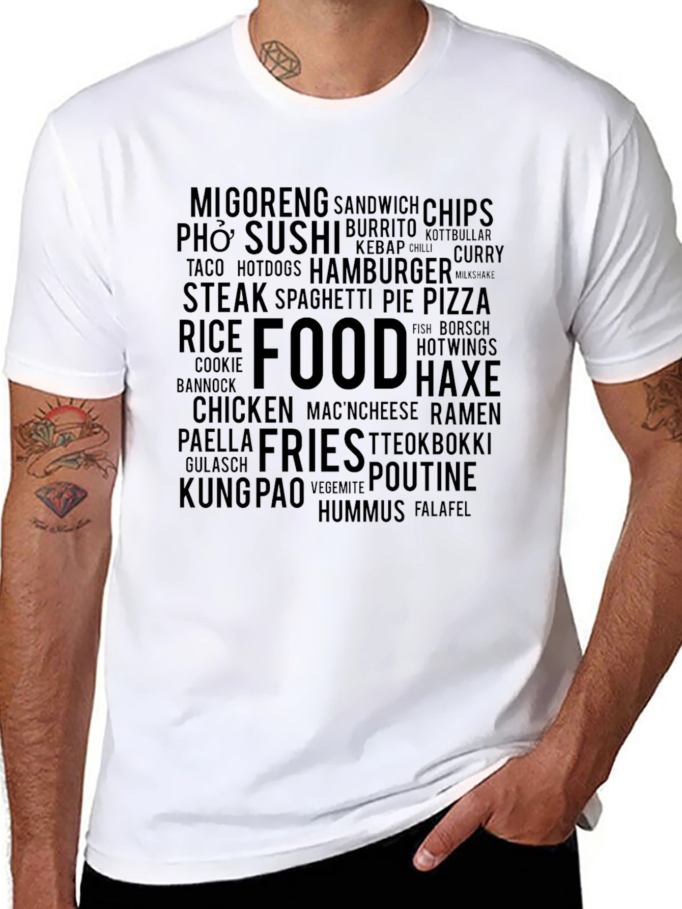 Foodie Word Cloud Graphic T-Shirt