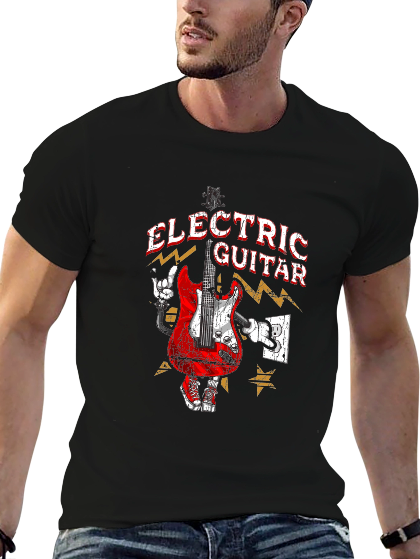 Electric Guitar Graphic T-Shirt - Rock Star Style
