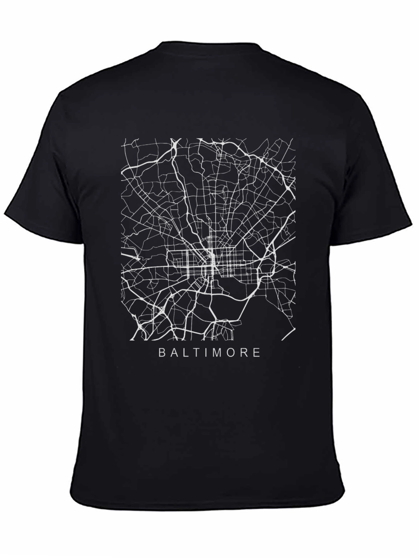 Baltimore Map T-Shirt - Black Urban Streetwear Tee