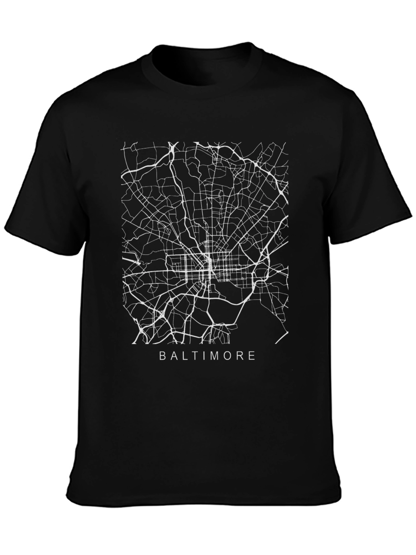 Baltimore Map T-Shirt - Black Urban Streetwear Tee