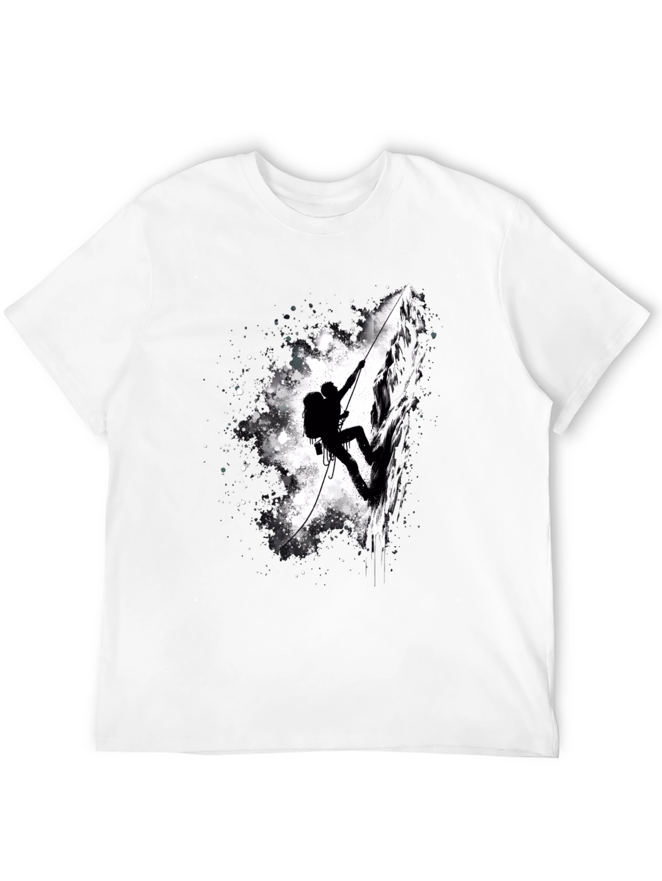 Mountain Climber Graphic Tee - Black Cotton Shirt