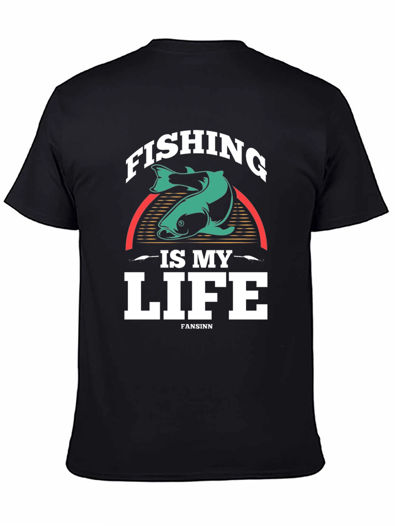 Fishing is My Life Graphic Tee - Black