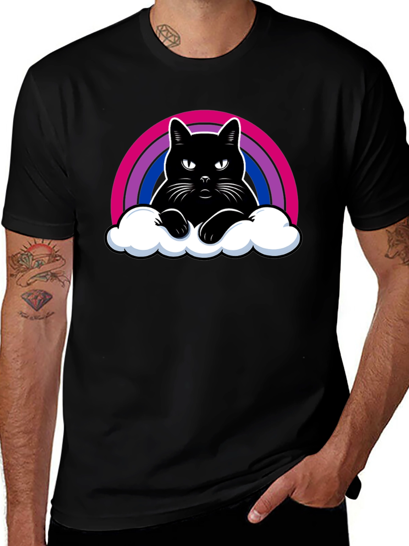 Bi Pride Rainbow Cat T-Shirt