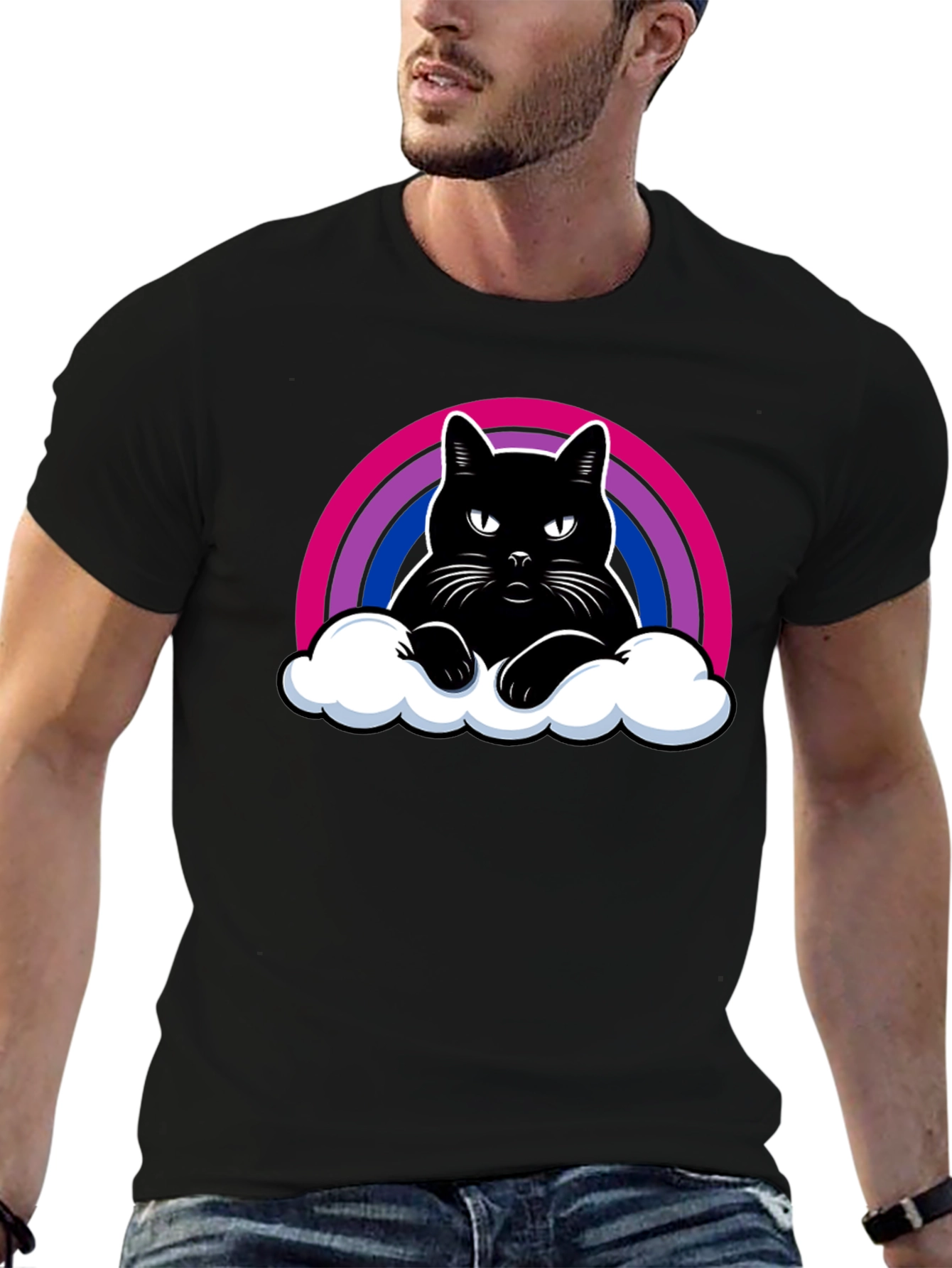 Bi Pride Rainbow Cat T-Shirt