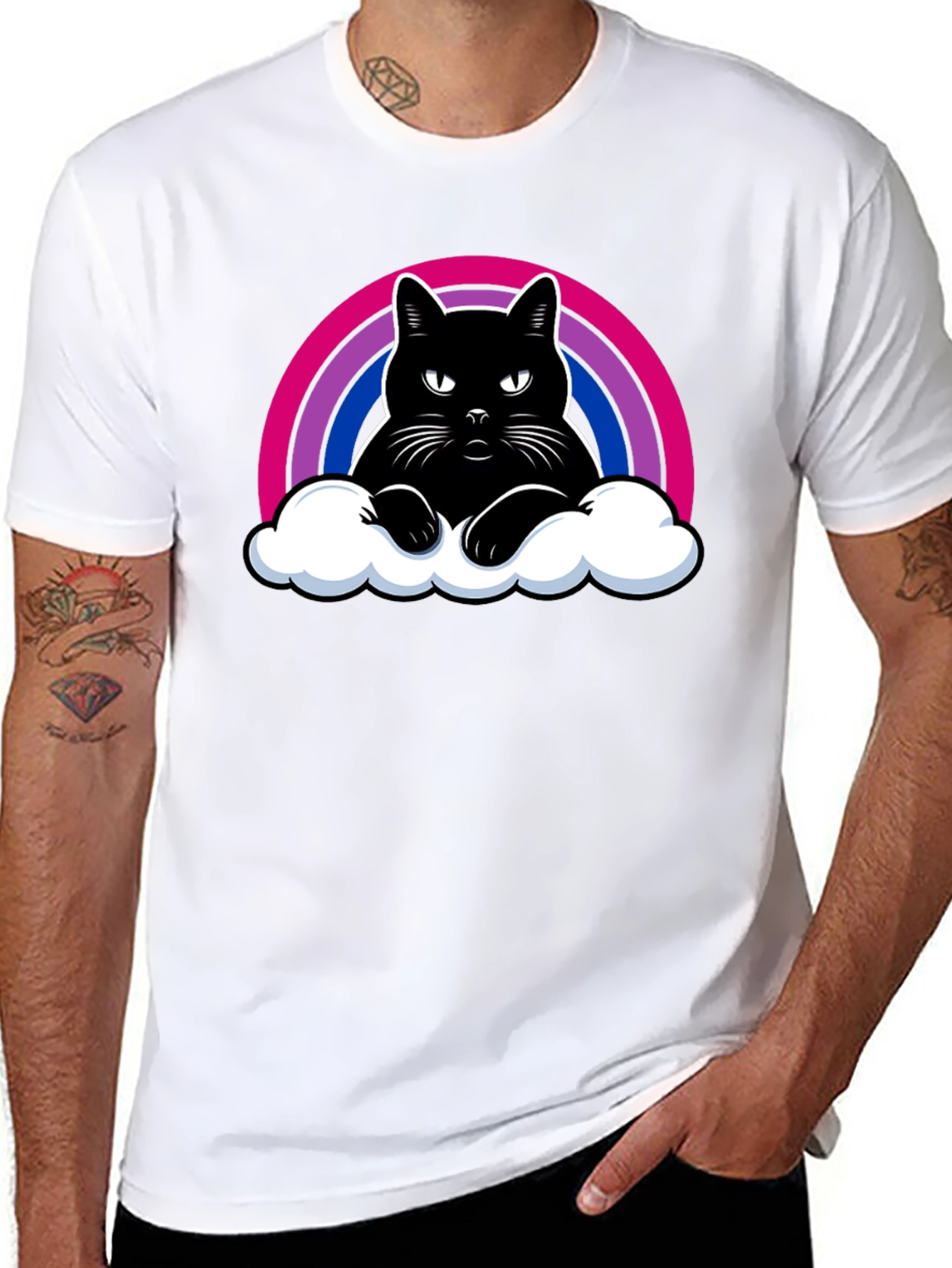 Bi Pride Rainbow Cat T-Shirt