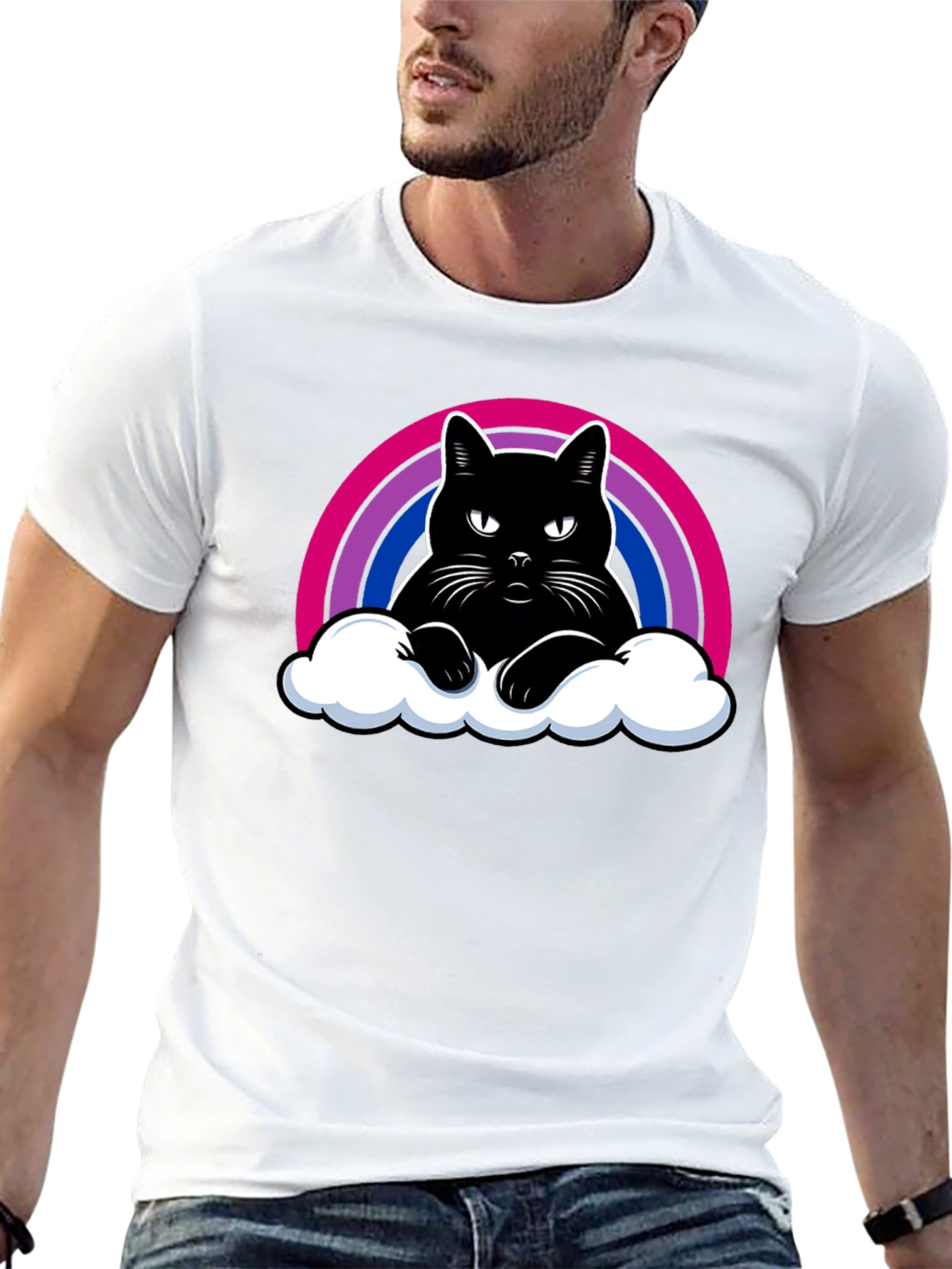 Bi Pride Rainbow Cat T-Shirt