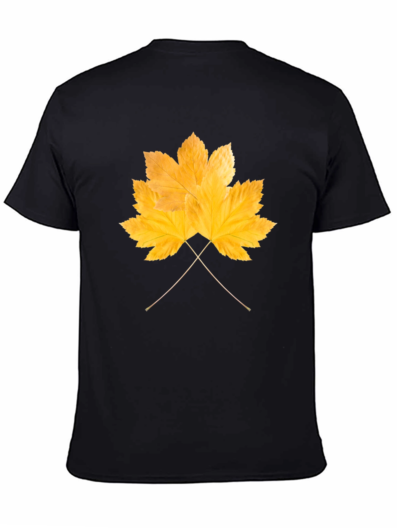 Autumn Leaf Graphic T-Shirt - Black Cotton Tee