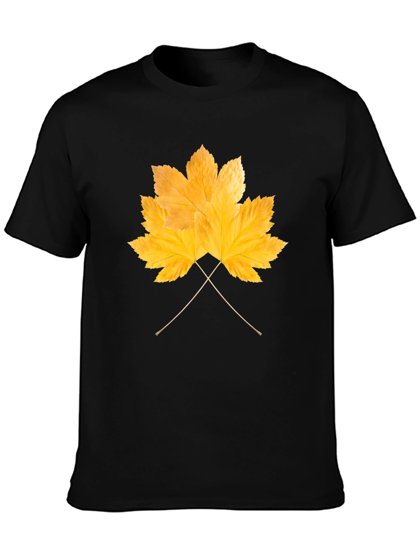 Autumn Leaf Graphic T-Shirt - Black Cotton Tee