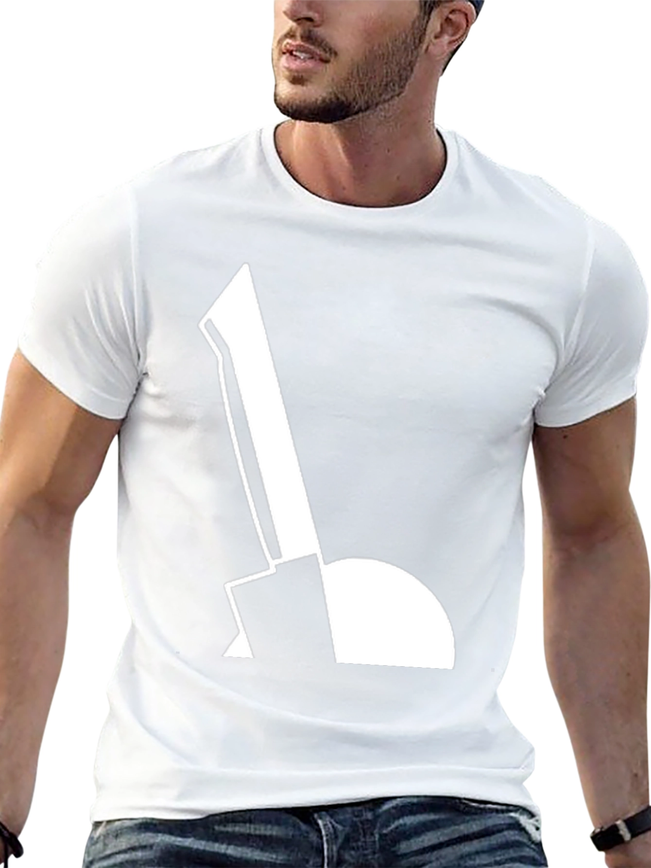 Modern Graphic Tee - Abstract Shovel Design