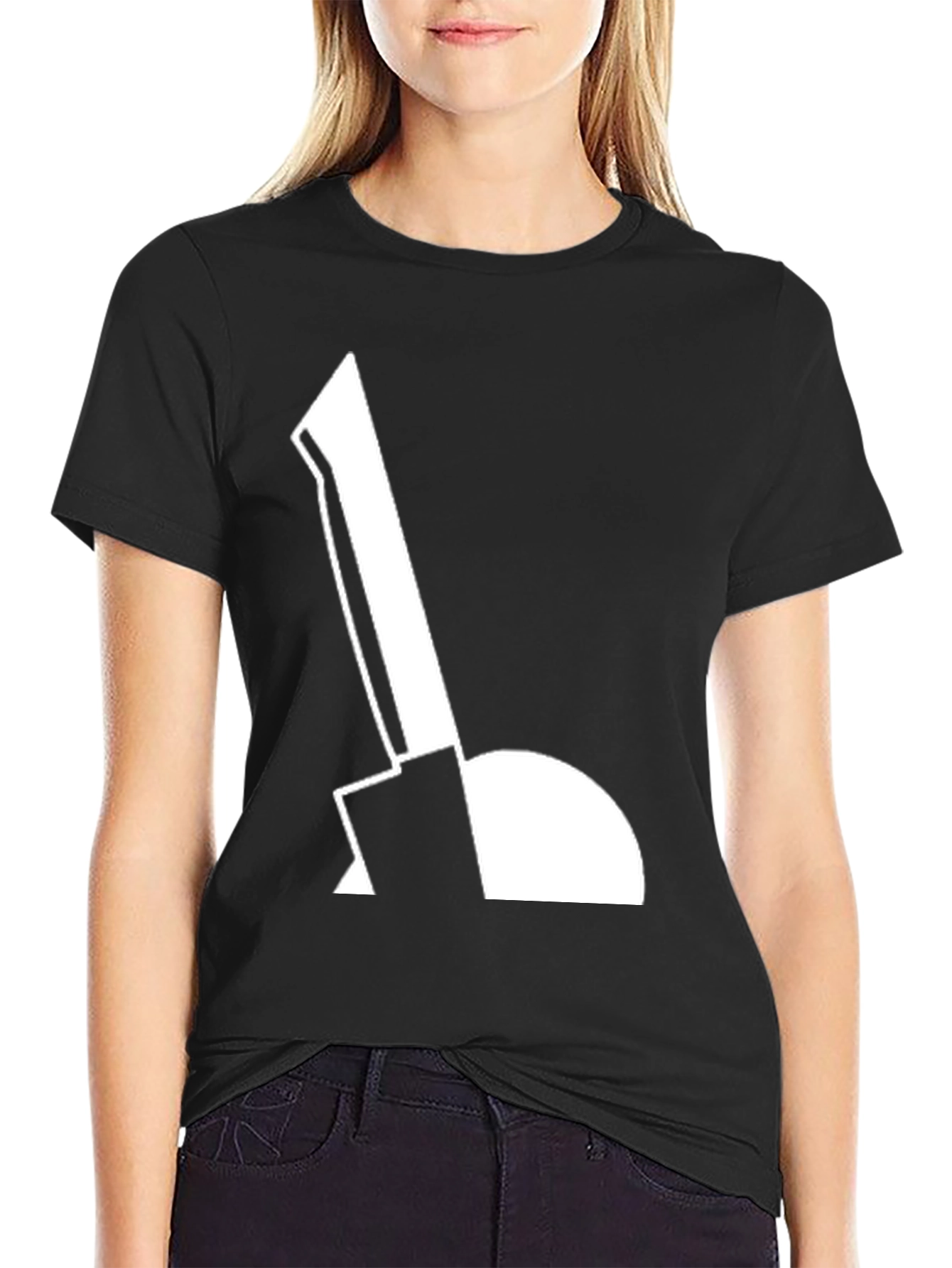 Modern Graphic Tee - Abstract Shovel Design
