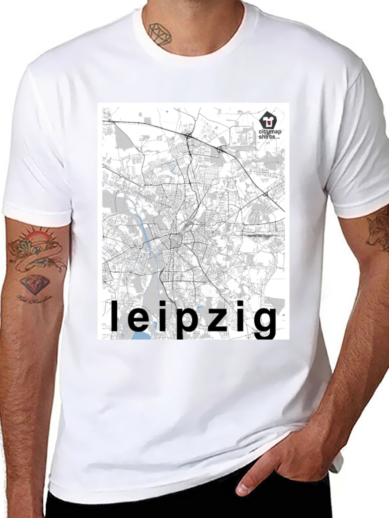 Leipzig City Map T-Shirt