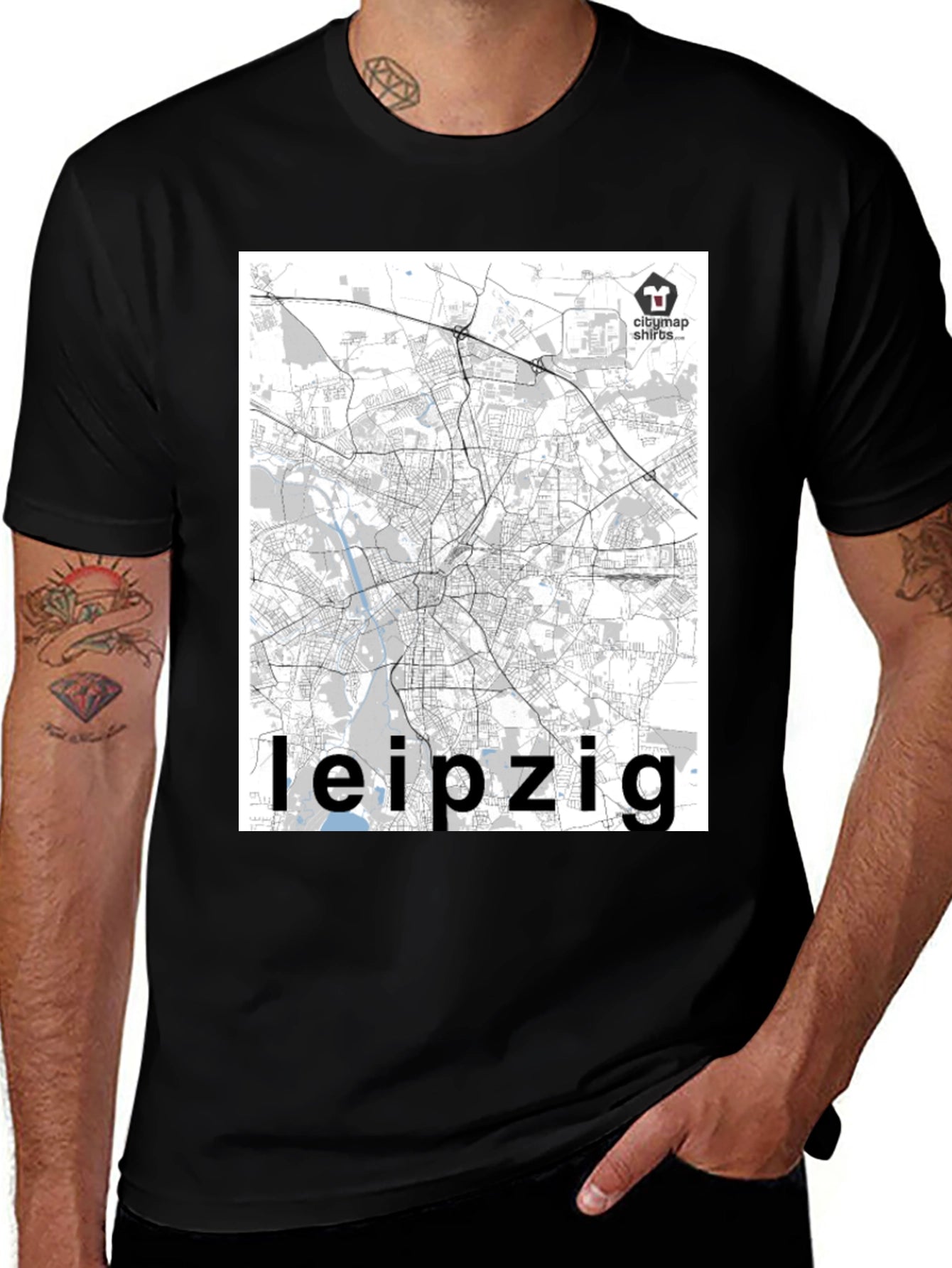 Leipzig City Map T-Shirt
