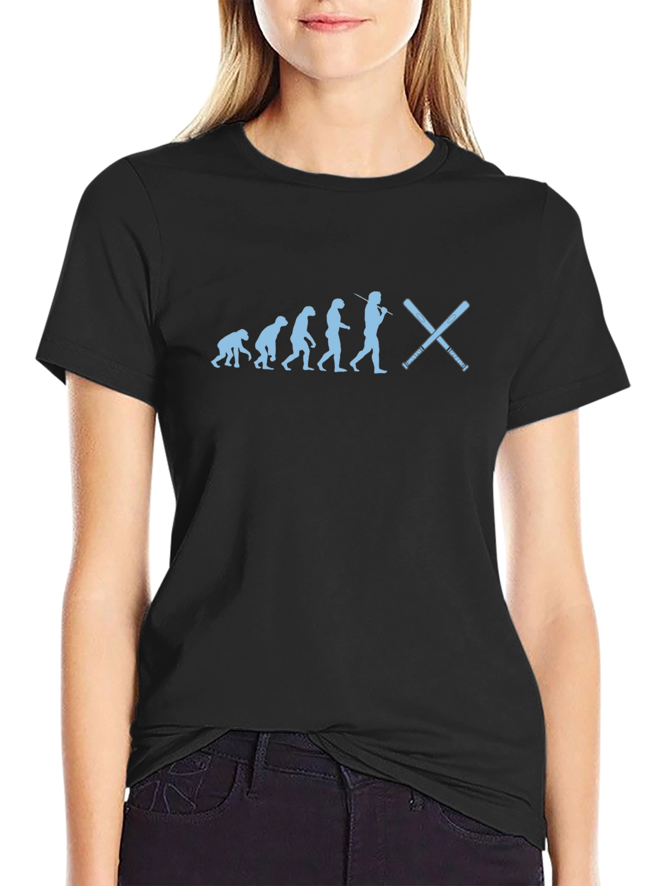 Baseball Evolution Graphic Tee - Black