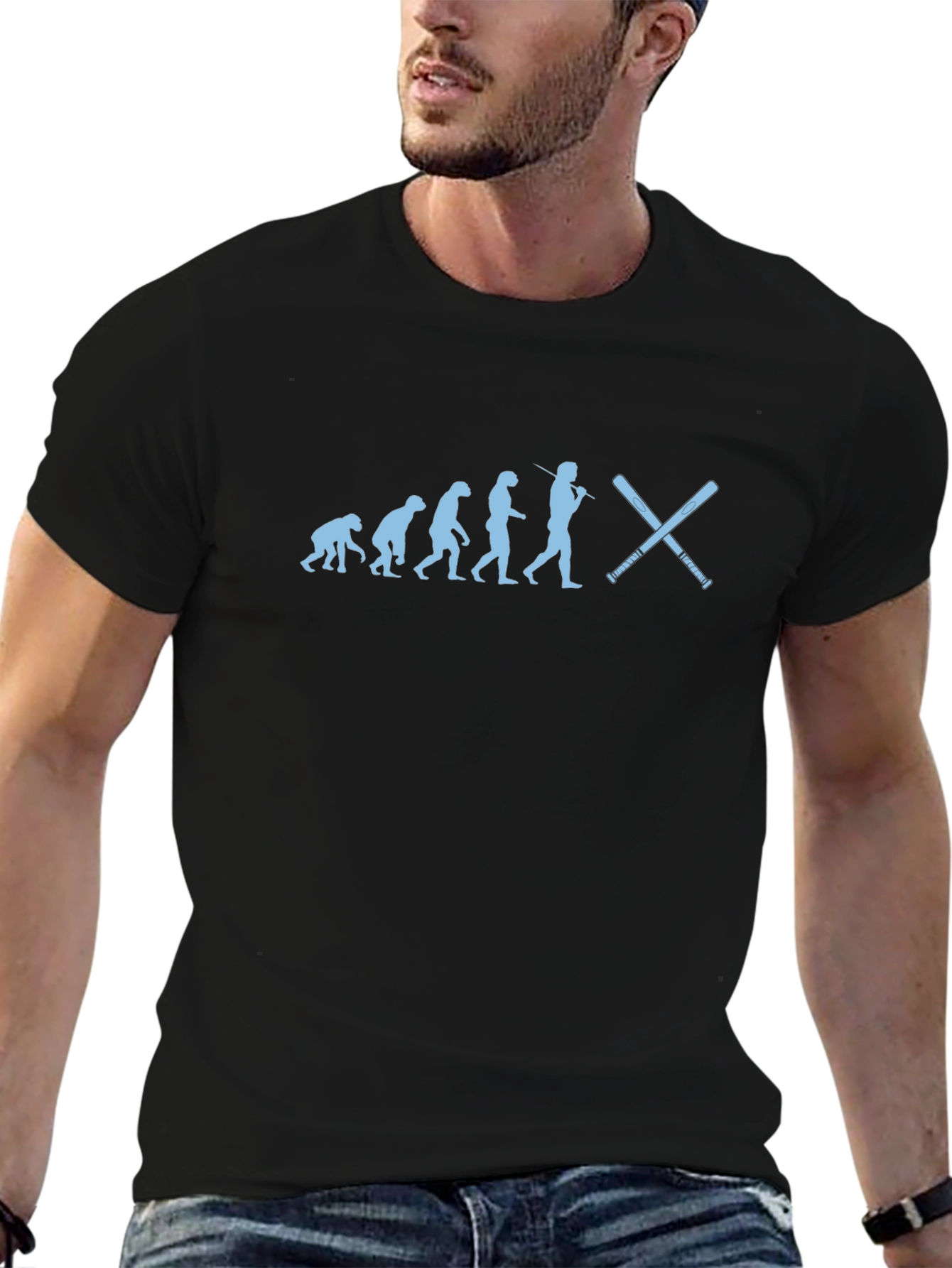 Baseball Evolution Graphic Tee - Black