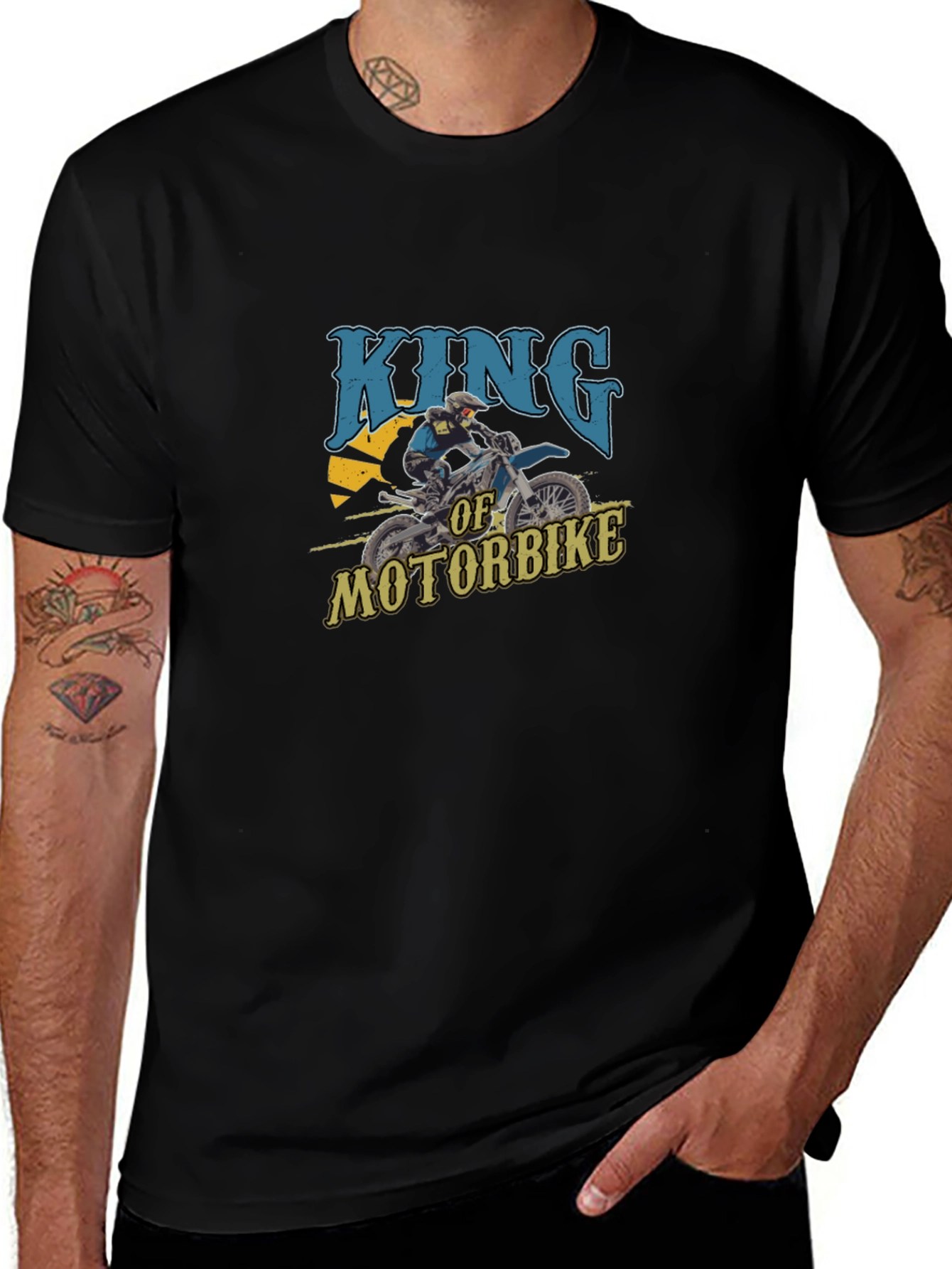 King of Motorbike Graphic T-Shirt - Black