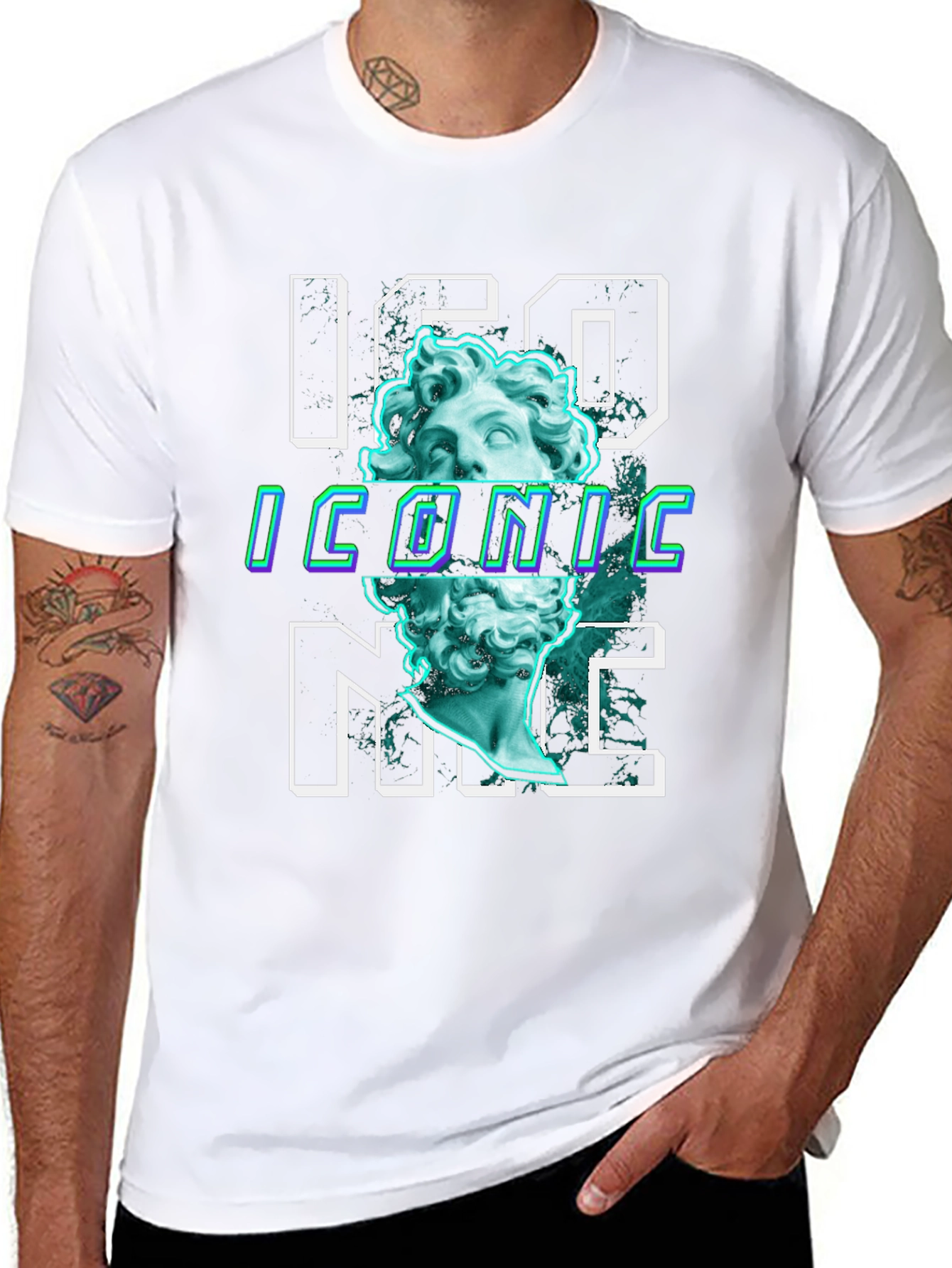 Iconic Graphic Print Tee - Trendy Black T-Shirt