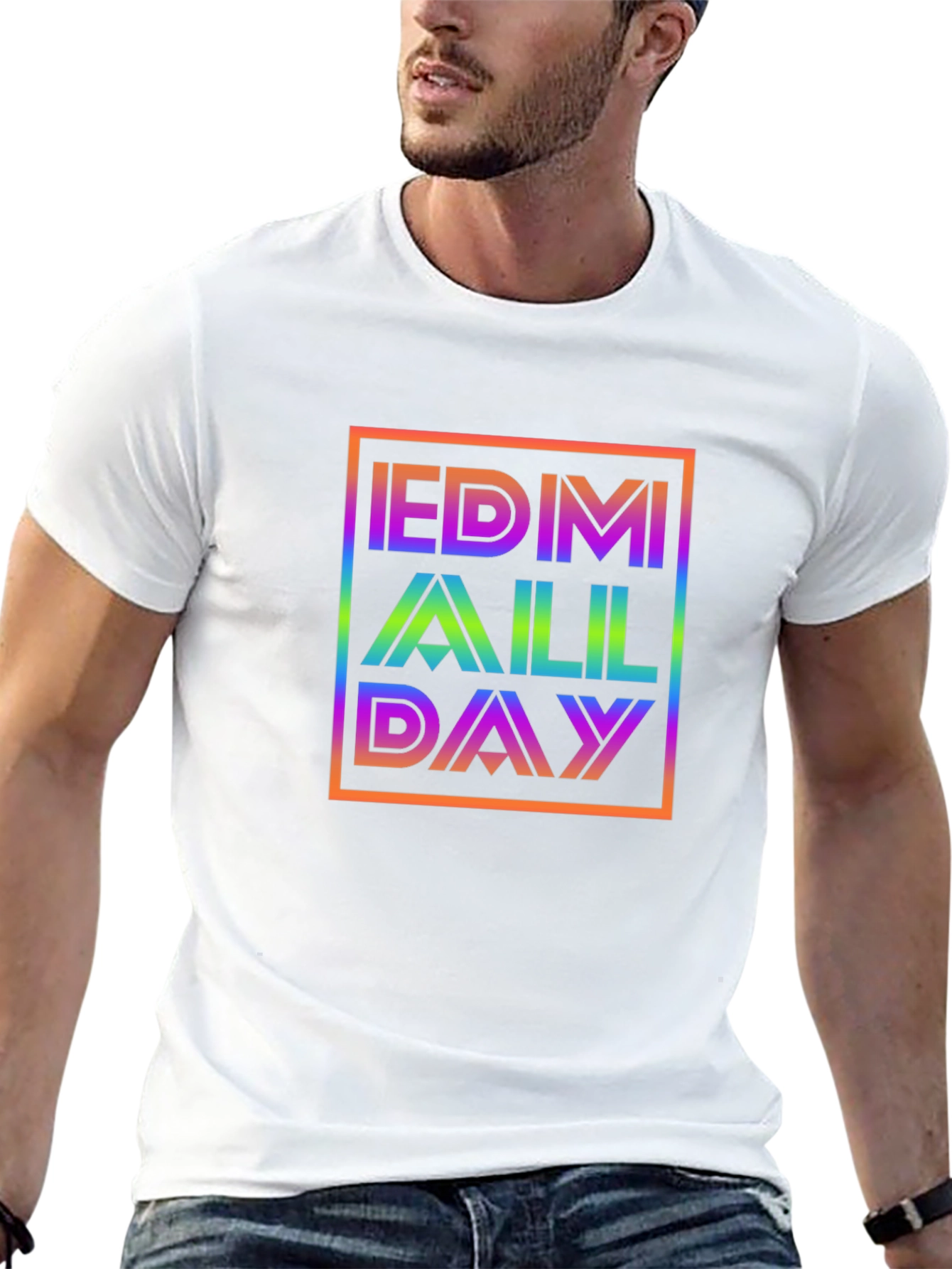 EDM All Day Rainbow Graphic Tee