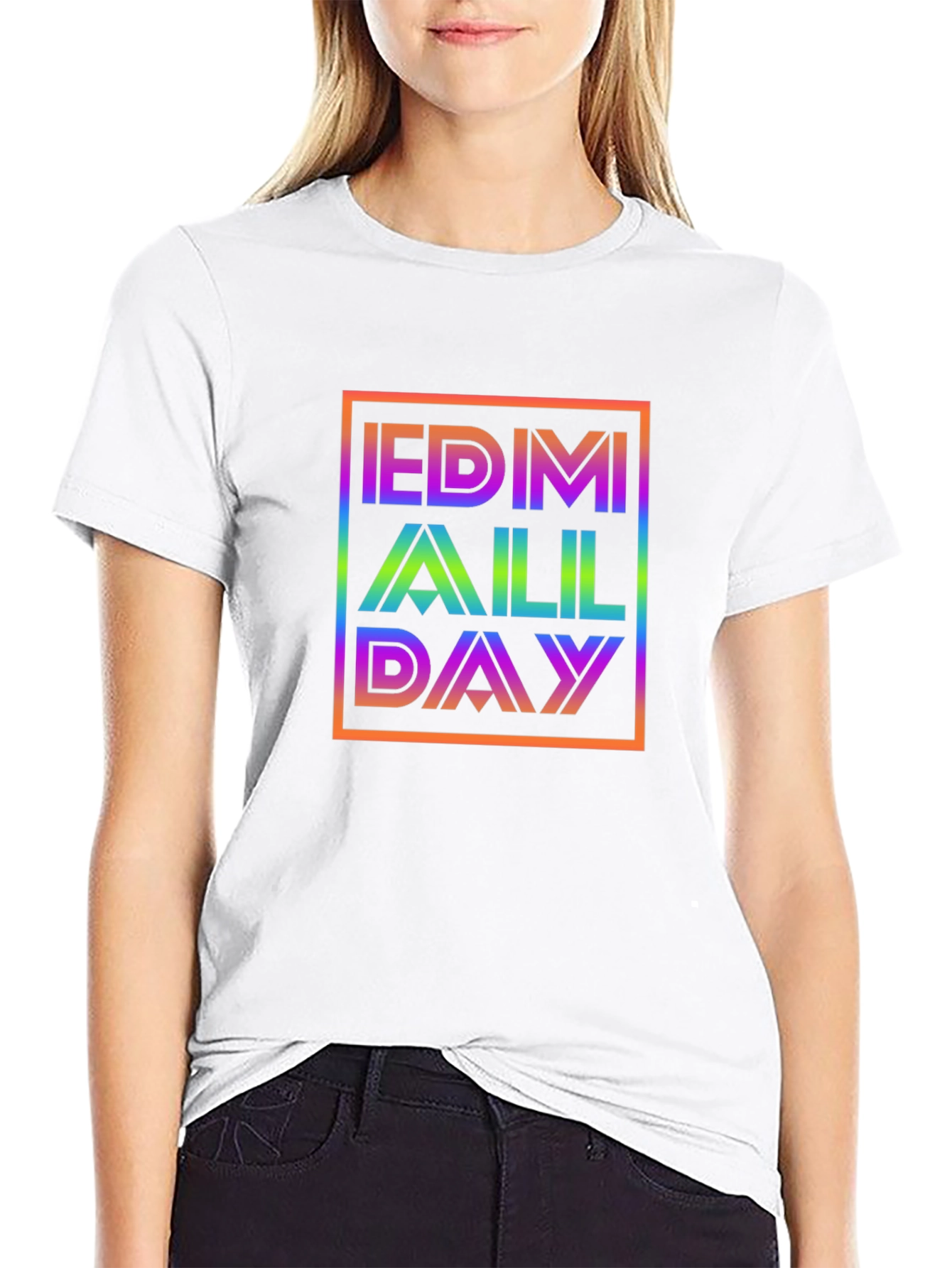 EDM All Day Rainbow Graphic Tee