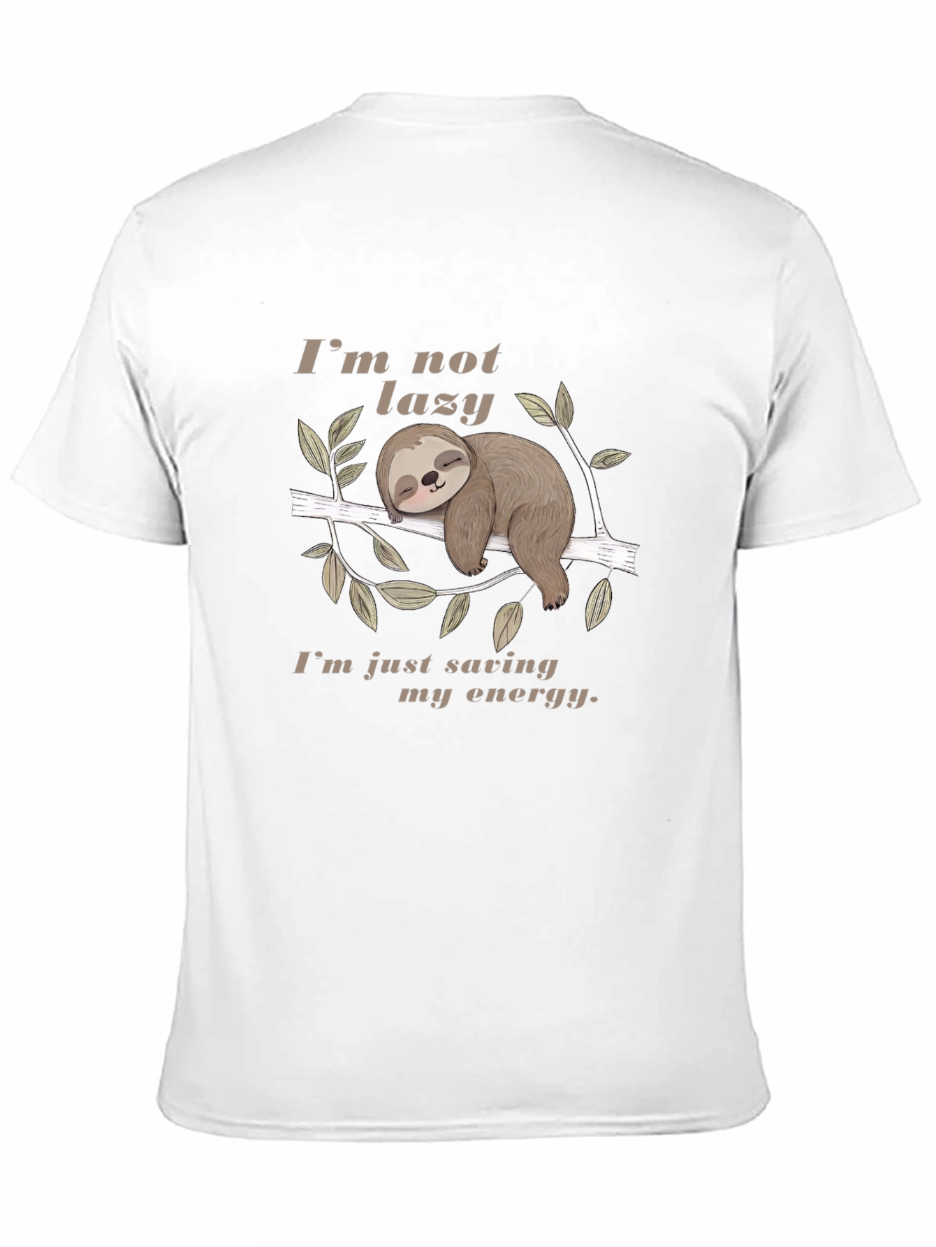 Lazy Sloth Energy Saving Black T-Shirt