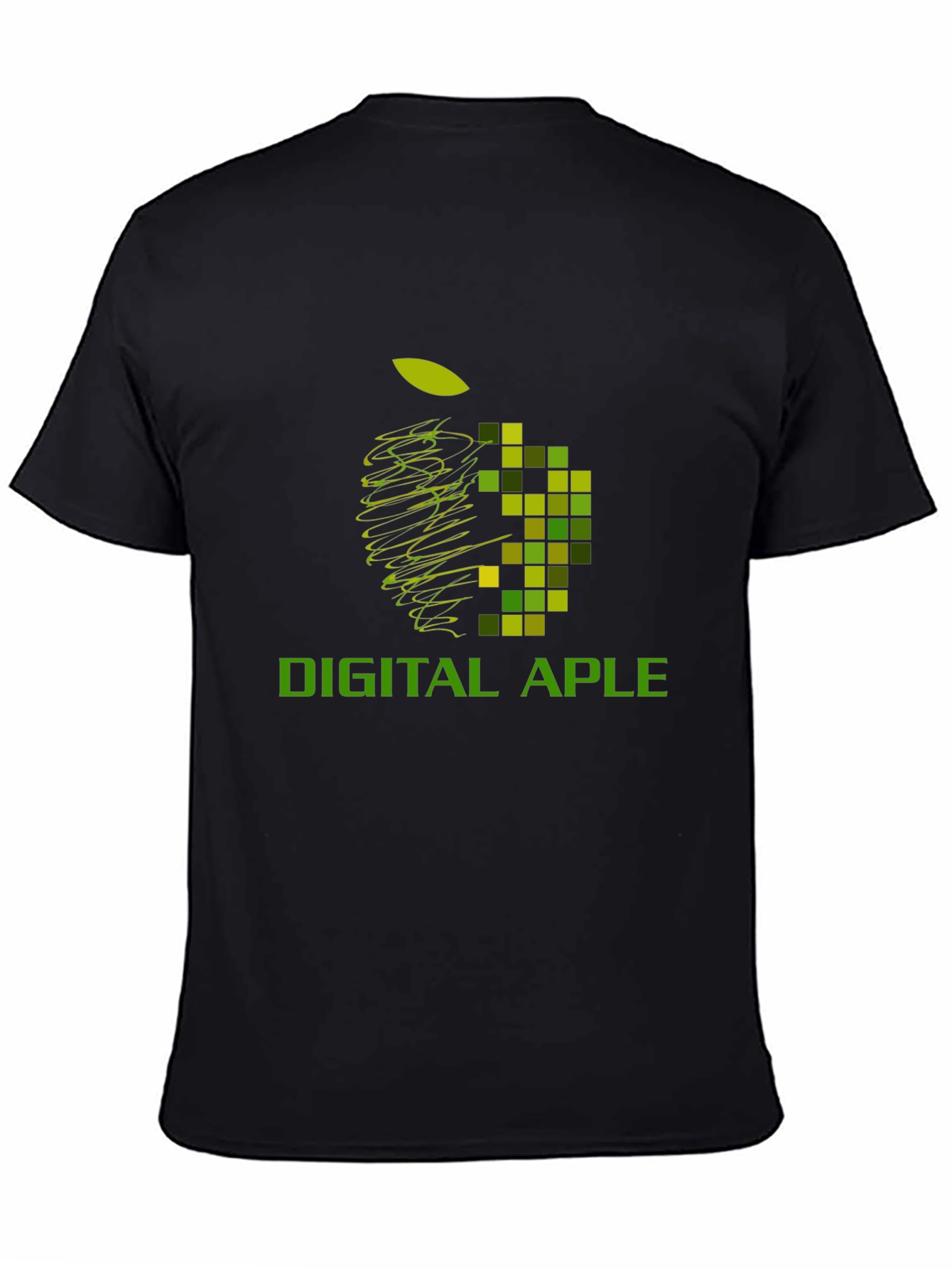 Digital Apple Graphic Black T-Shirt