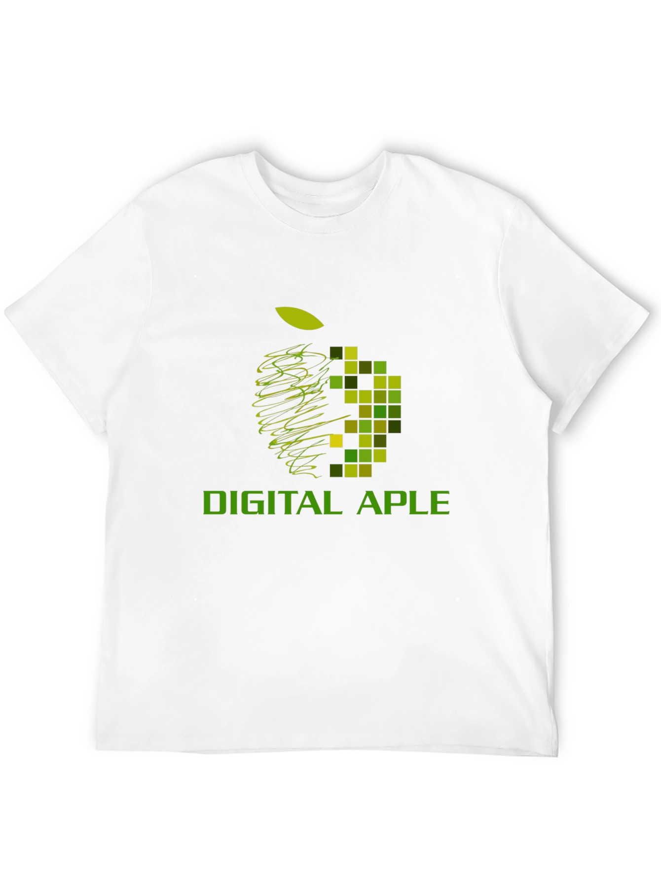 Digital Apple Graphic Black T-Shirt