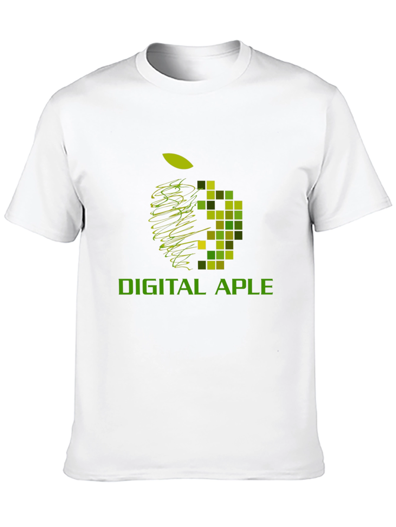 Digital Apple Graphic Black T-Shirt
