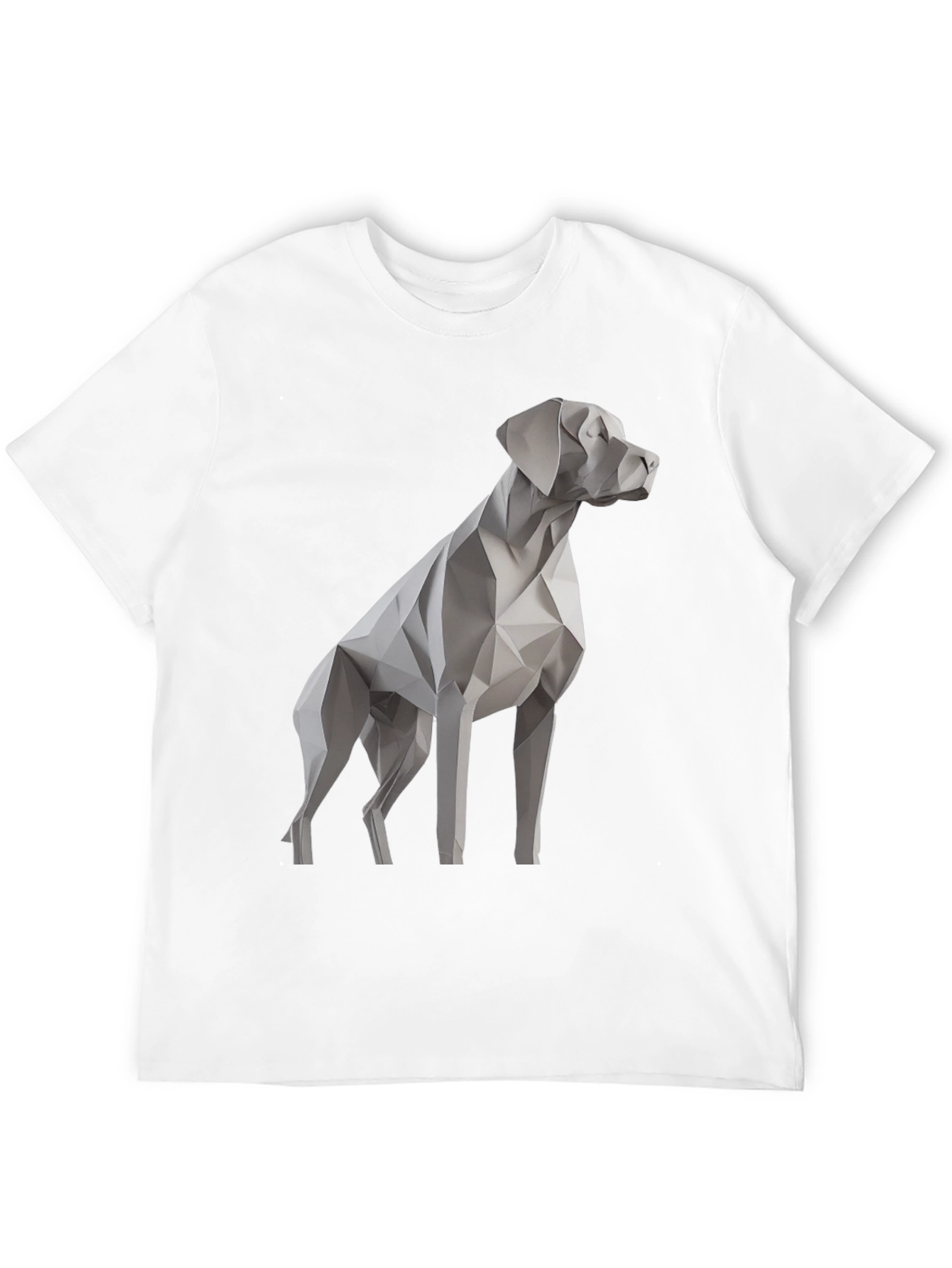Geometric Dog Graphic Tee - Stylish Mens Black T-Shirt