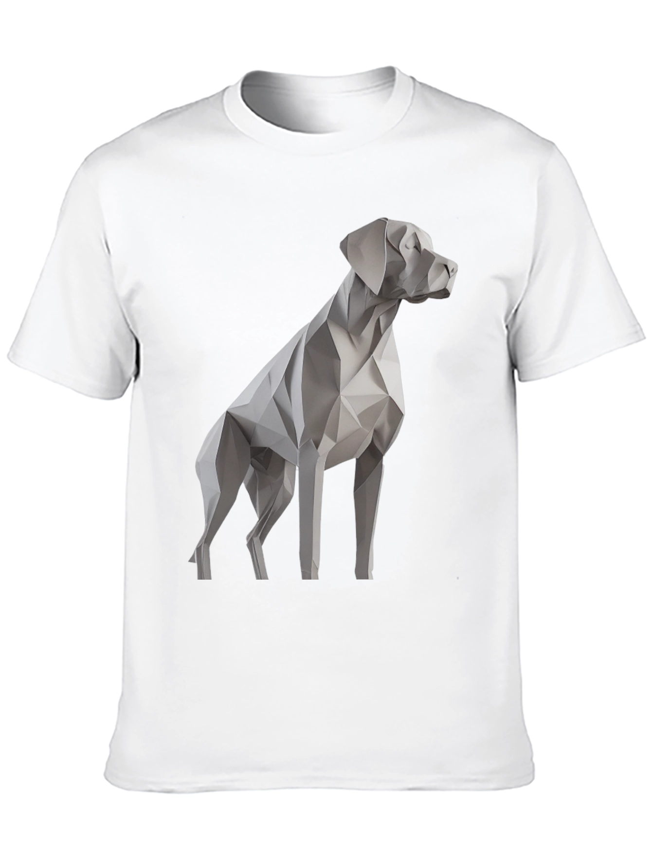 Geometric Dog Graphic Tee - Stylish Mens Black T-Shirt