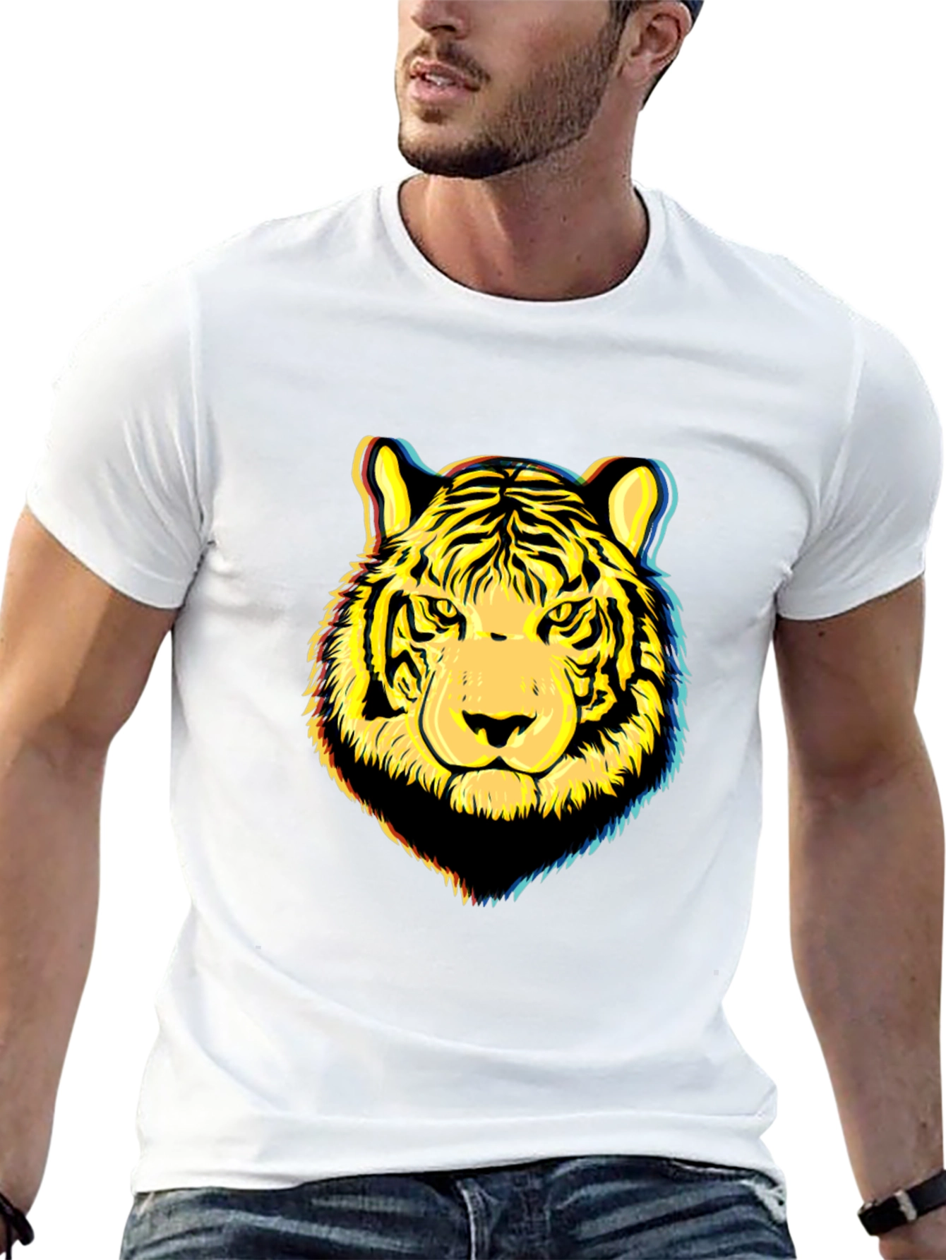 Tiger Graphic Print Black T-Shirt