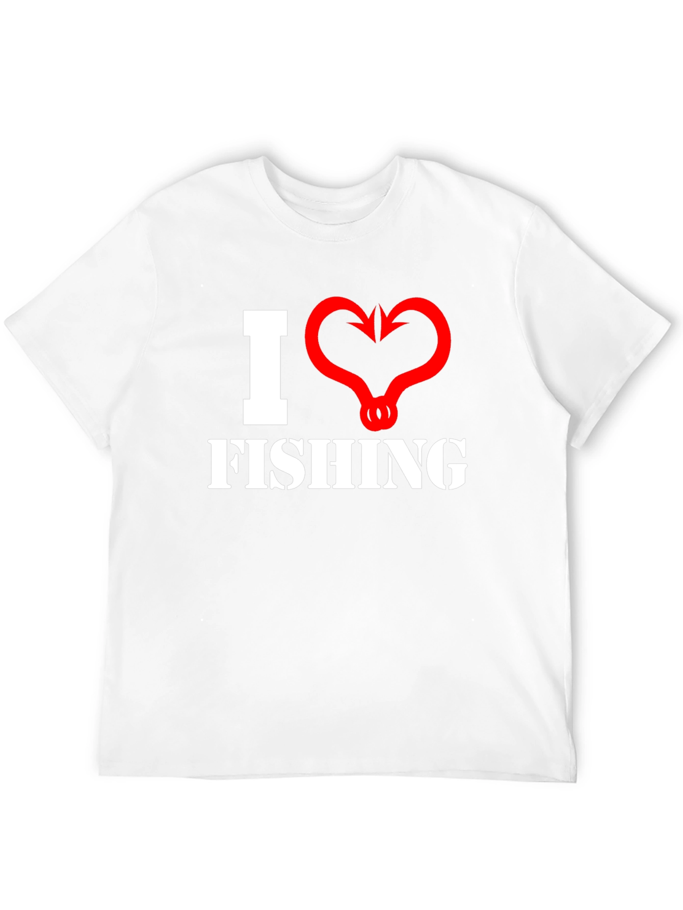 I Heart Fishing Graphic T-Shirt - Black