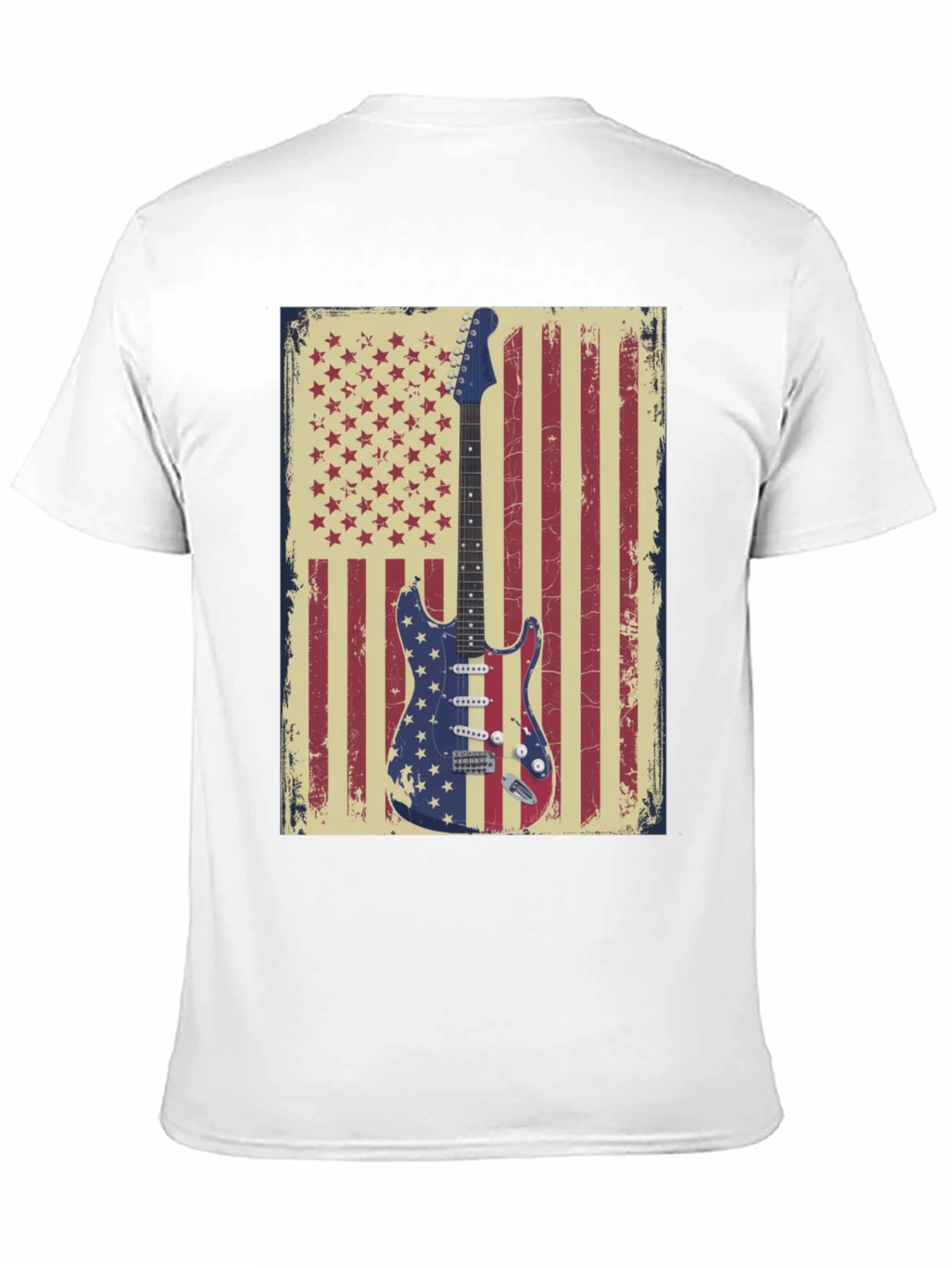 American Flag Guitar Graphic T-Shirt