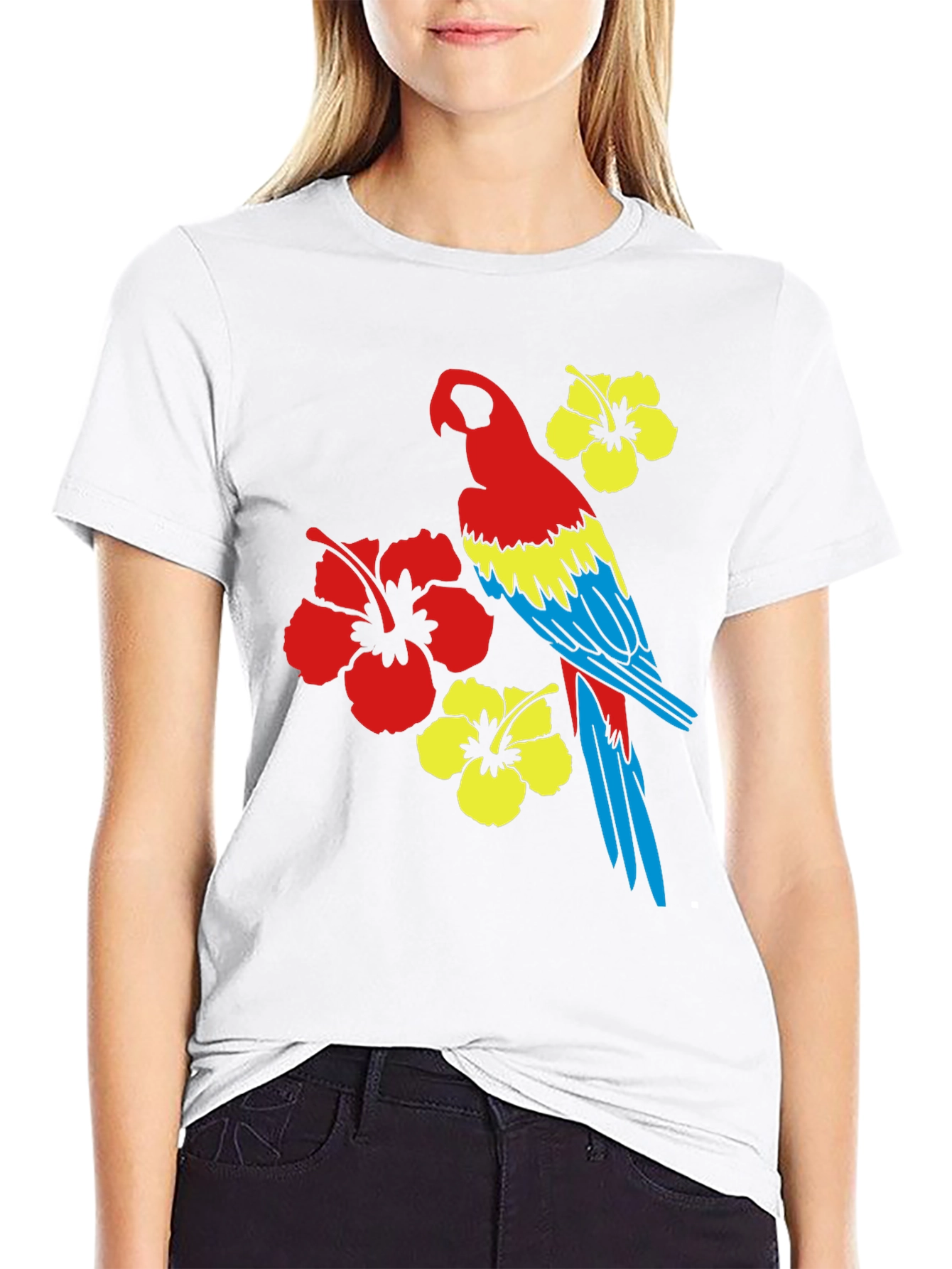 Tropical Parrot Graphic T-Shirt - Island Style Tee