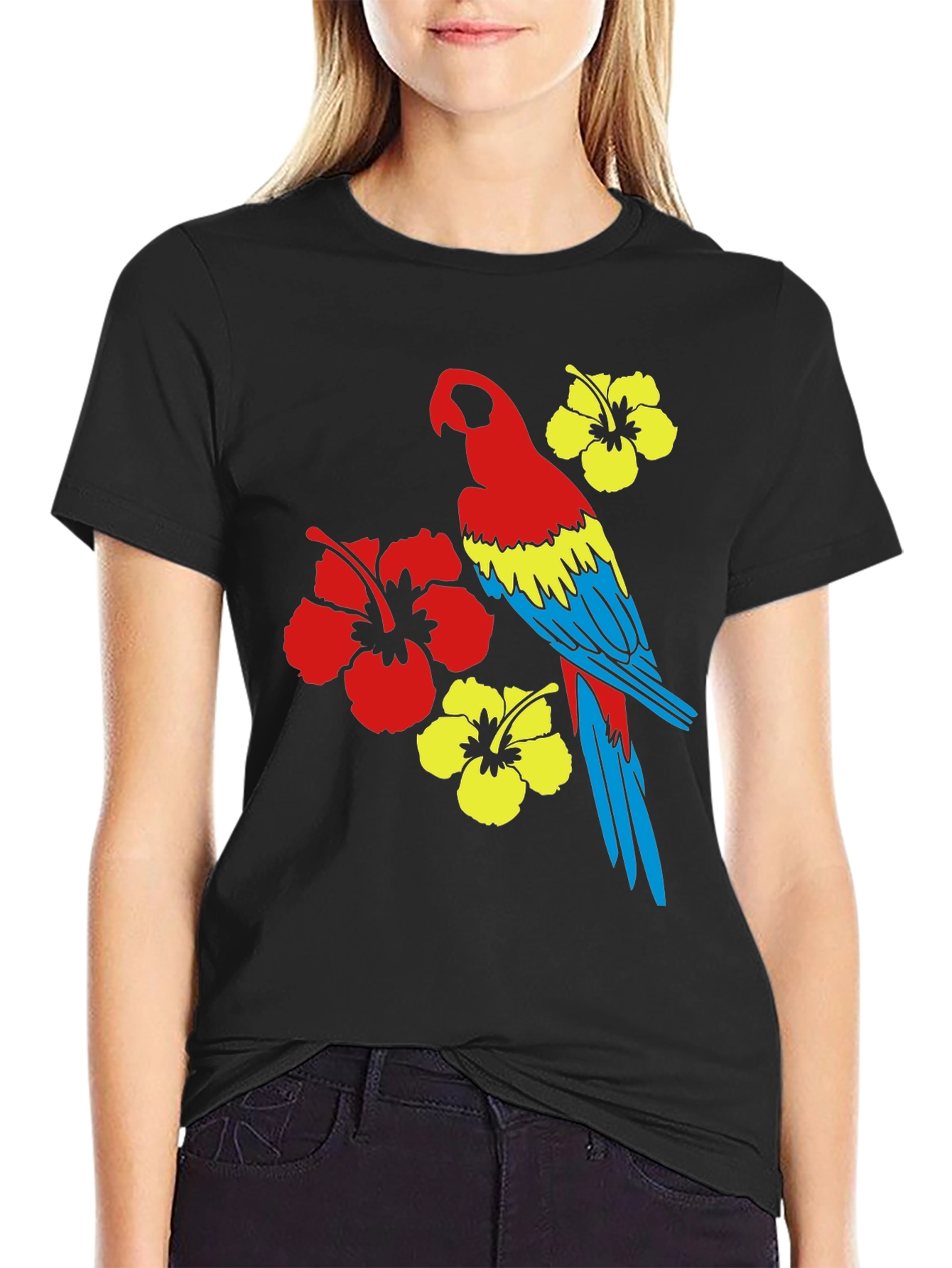 Tropical Parrot Graphic T-Shirt - Island Style Tee