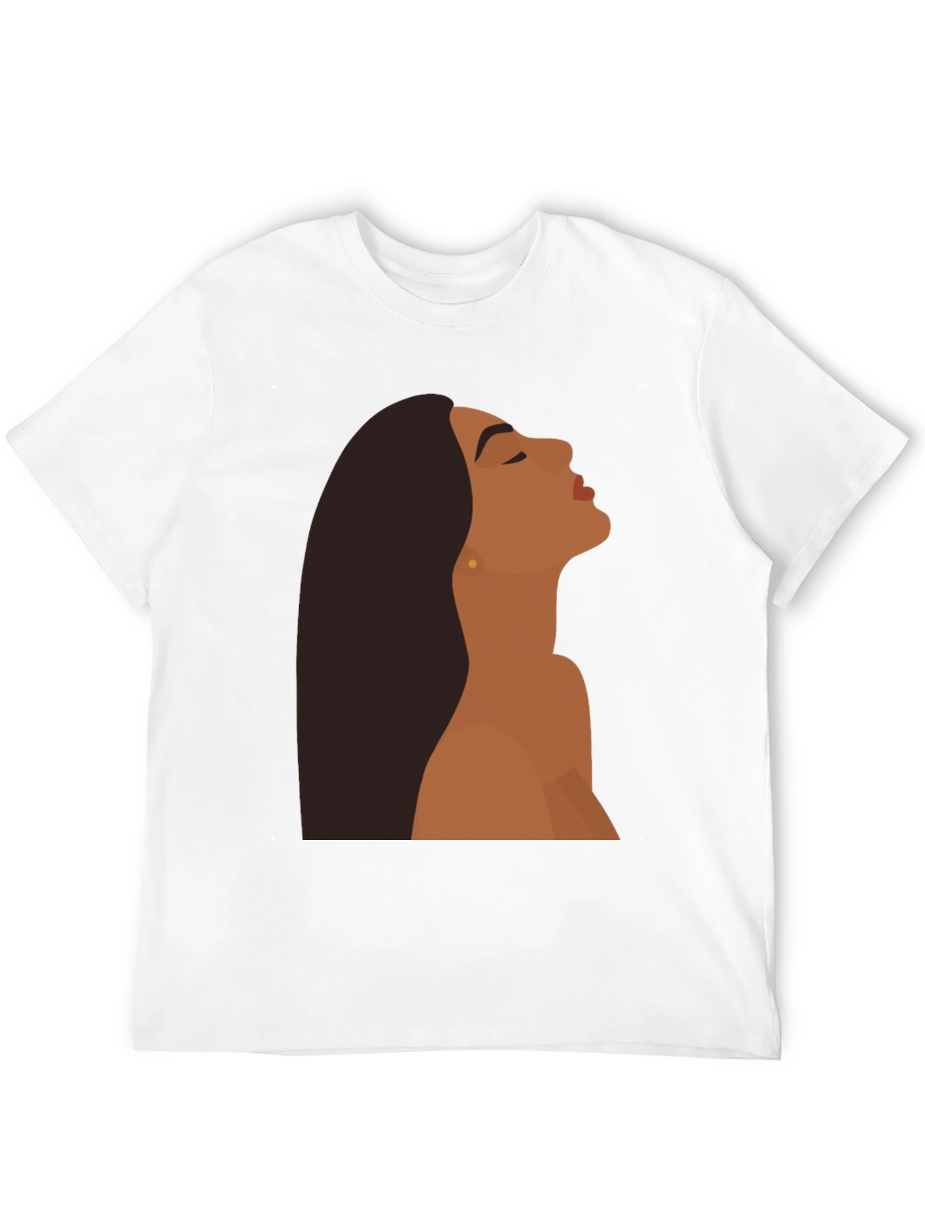 Black T-Shirt with Minimalist Woman Graphic