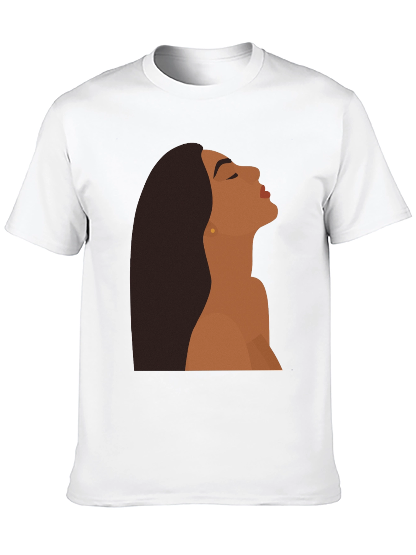 Black T-Shirt with Minimalist Woman Graphic