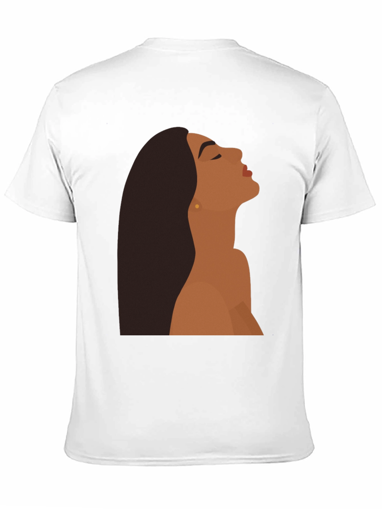 Black T-Shirt with Minimalist Woman Graphic