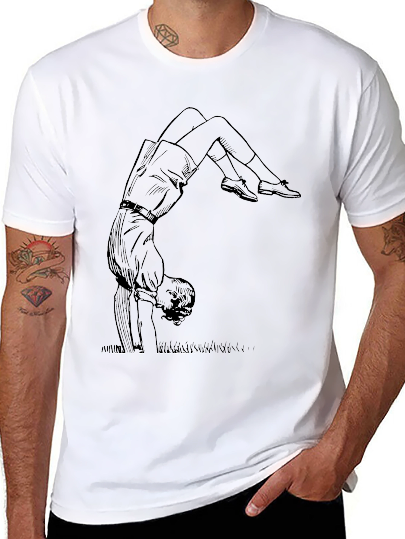 Retro Handstand Graphic T-Shirt