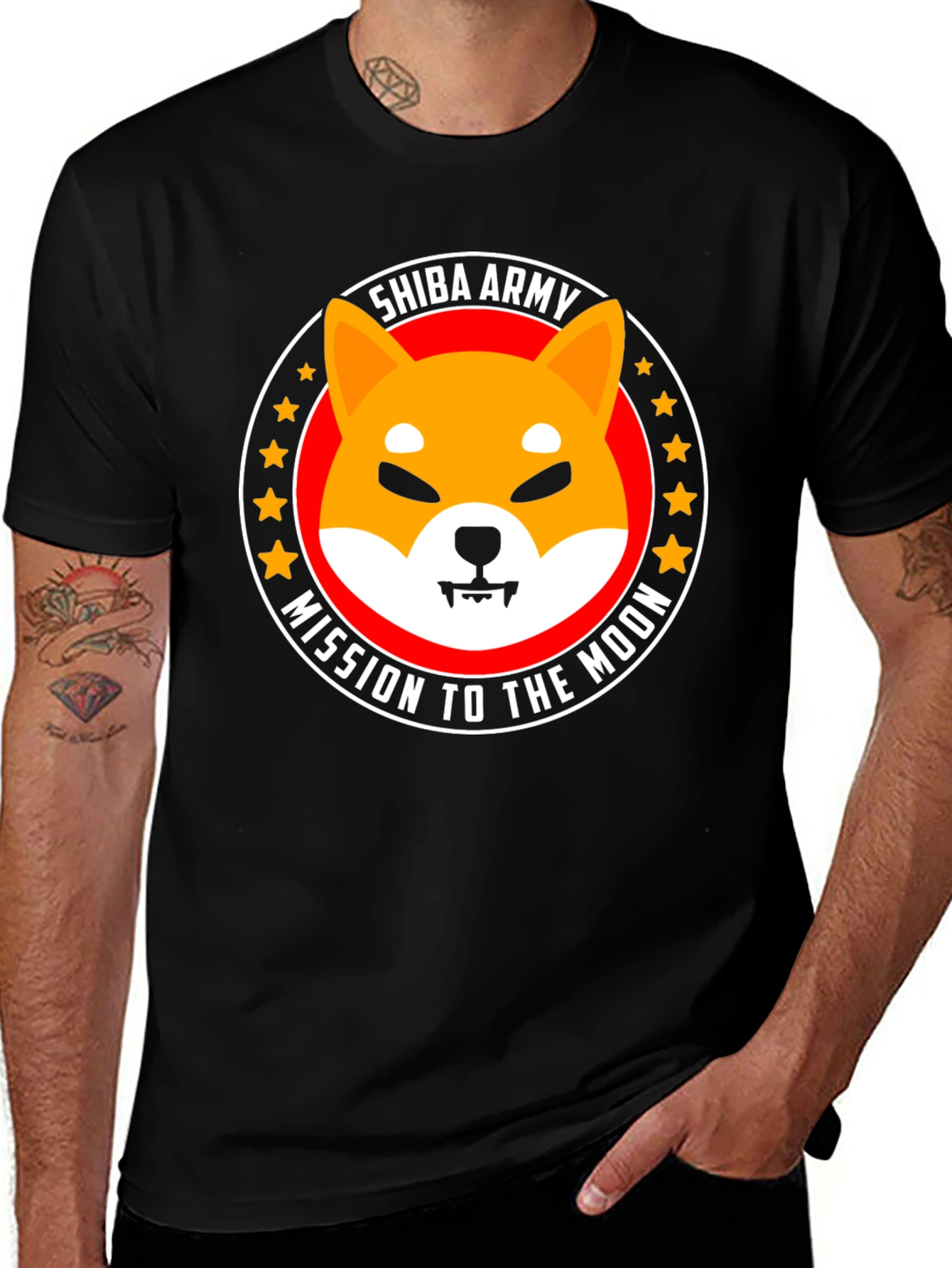 Shiba Army Mission to the Moon Graphic T-Shirt