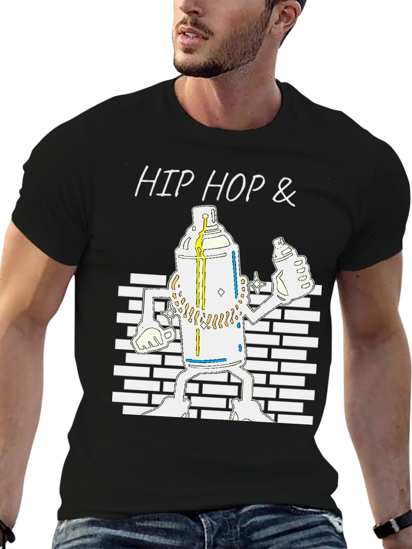 Hip Hop Graffiti Spray Can Graphic T-Shirt