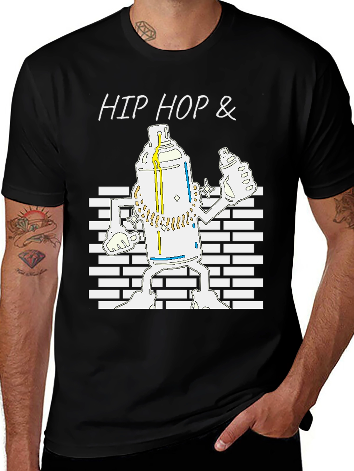 Hip Hop Graffiti Spray Can Graphic T-Shirt