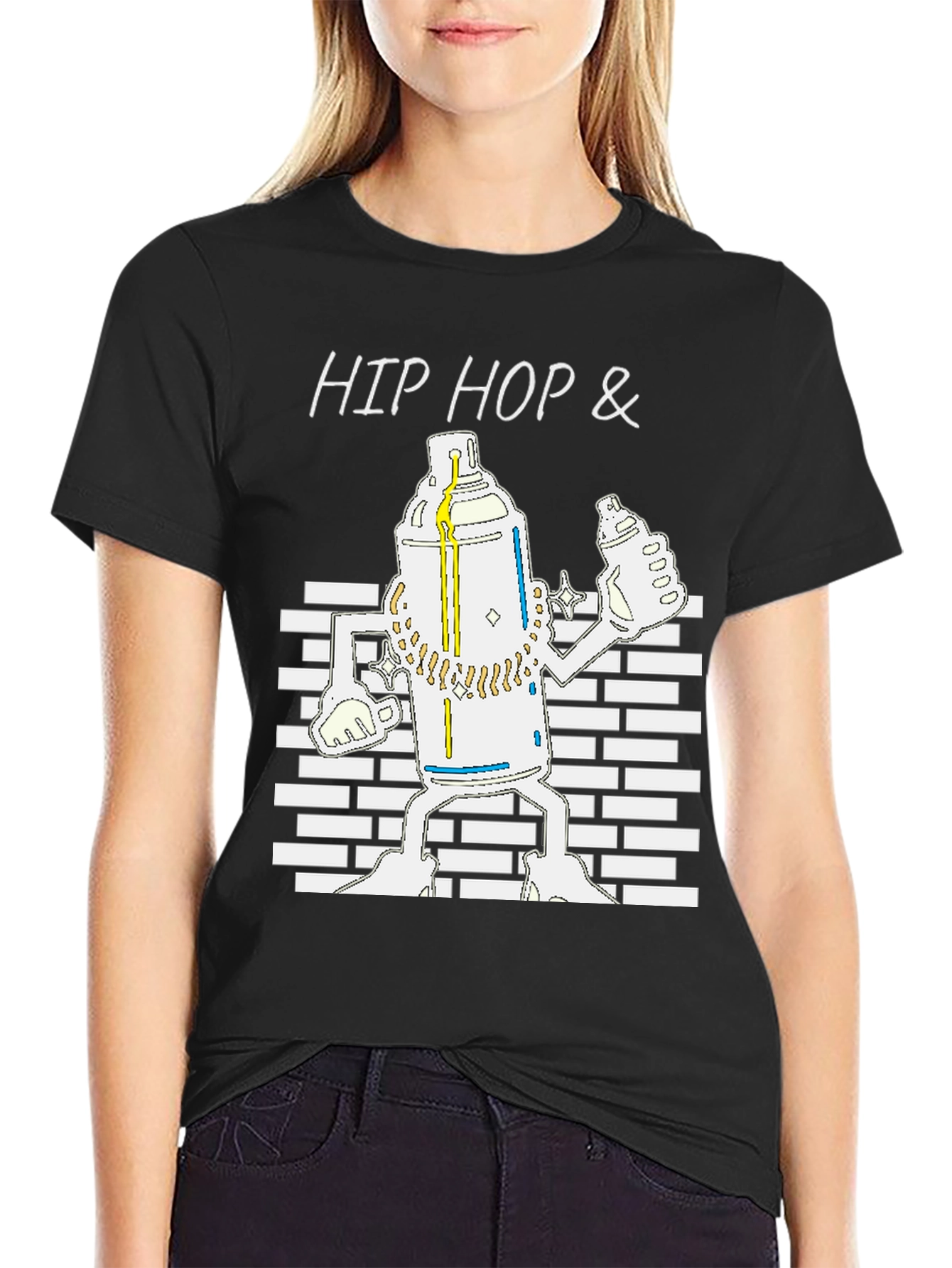 Hip Hop Graffiti Spray Can Graphic T-Shirt