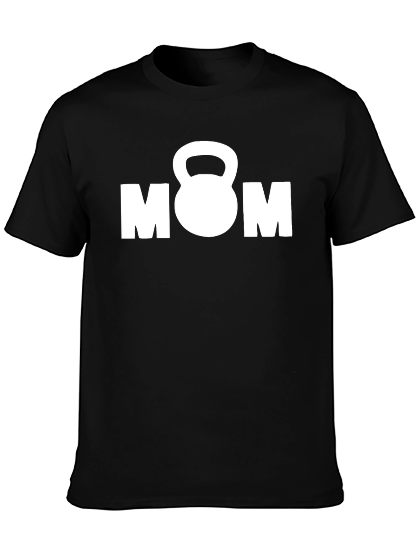 Fitness Mom Black T-Shirt - Kettlebell Graphic