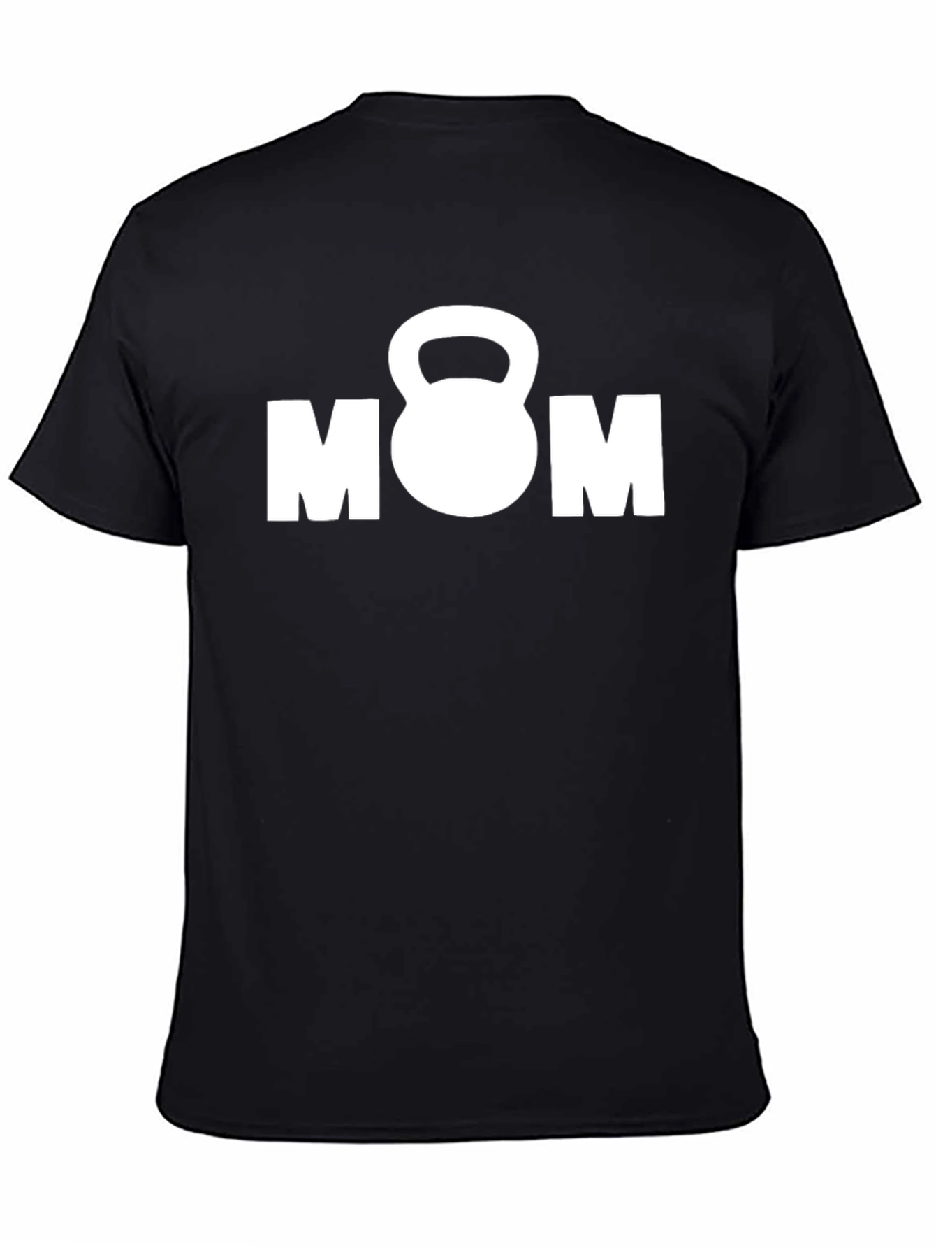 Fitness Mom Black T-Shirt - Kettlebell Graphic