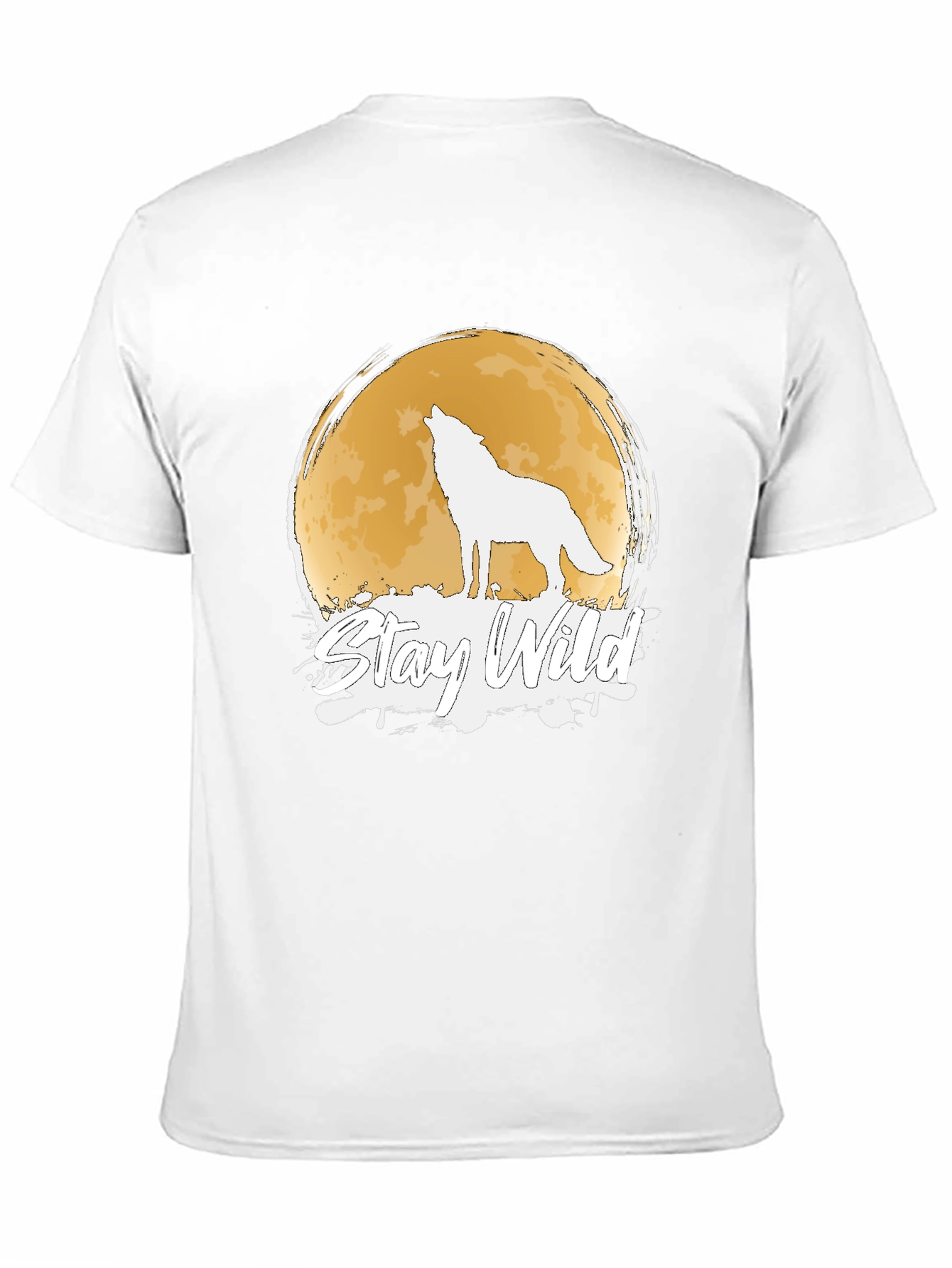 Stay Wild Wolf Moon Graphic Black T-Shirt