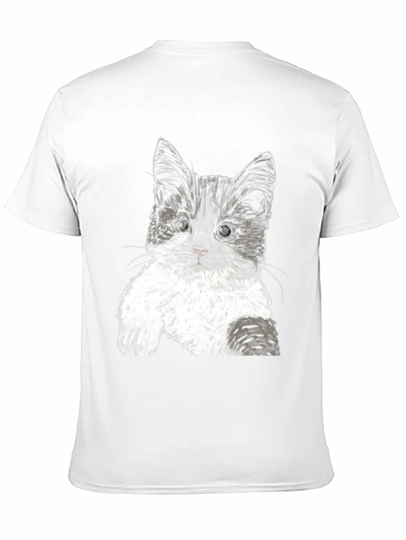 Cute Kitten Graphic Tee - Black Cotton T-Shirt