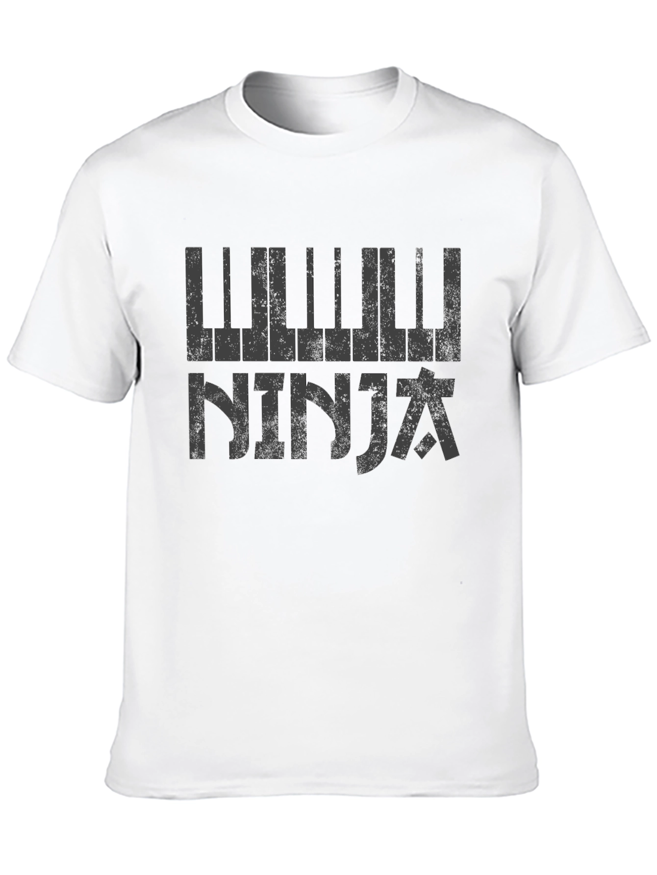 Piano Ninja Graphic T-Shirt - Black Cotton Tee