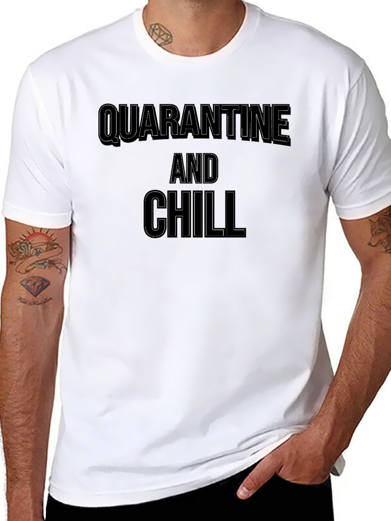 Quarantine and Chill Black Graphic Tee