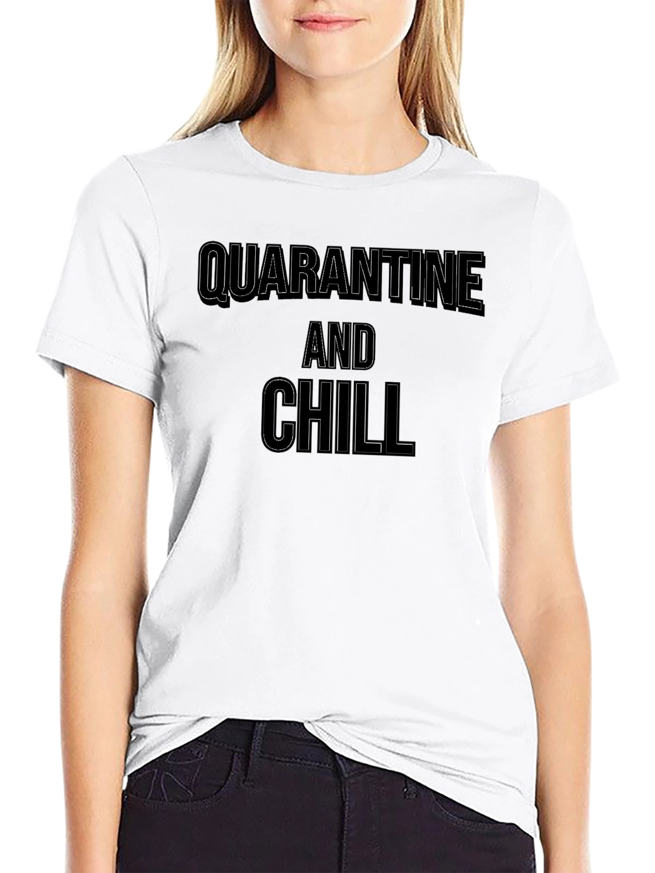 Quarantine and Chill Black Graphic Tee