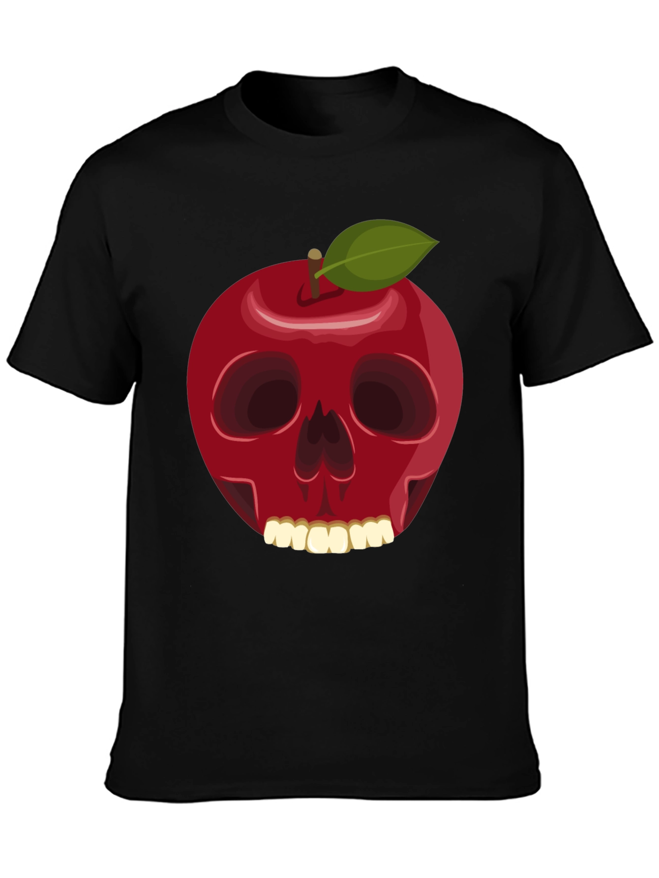 Apple Skull Graphic T-Shirt - Dark Humor Tee