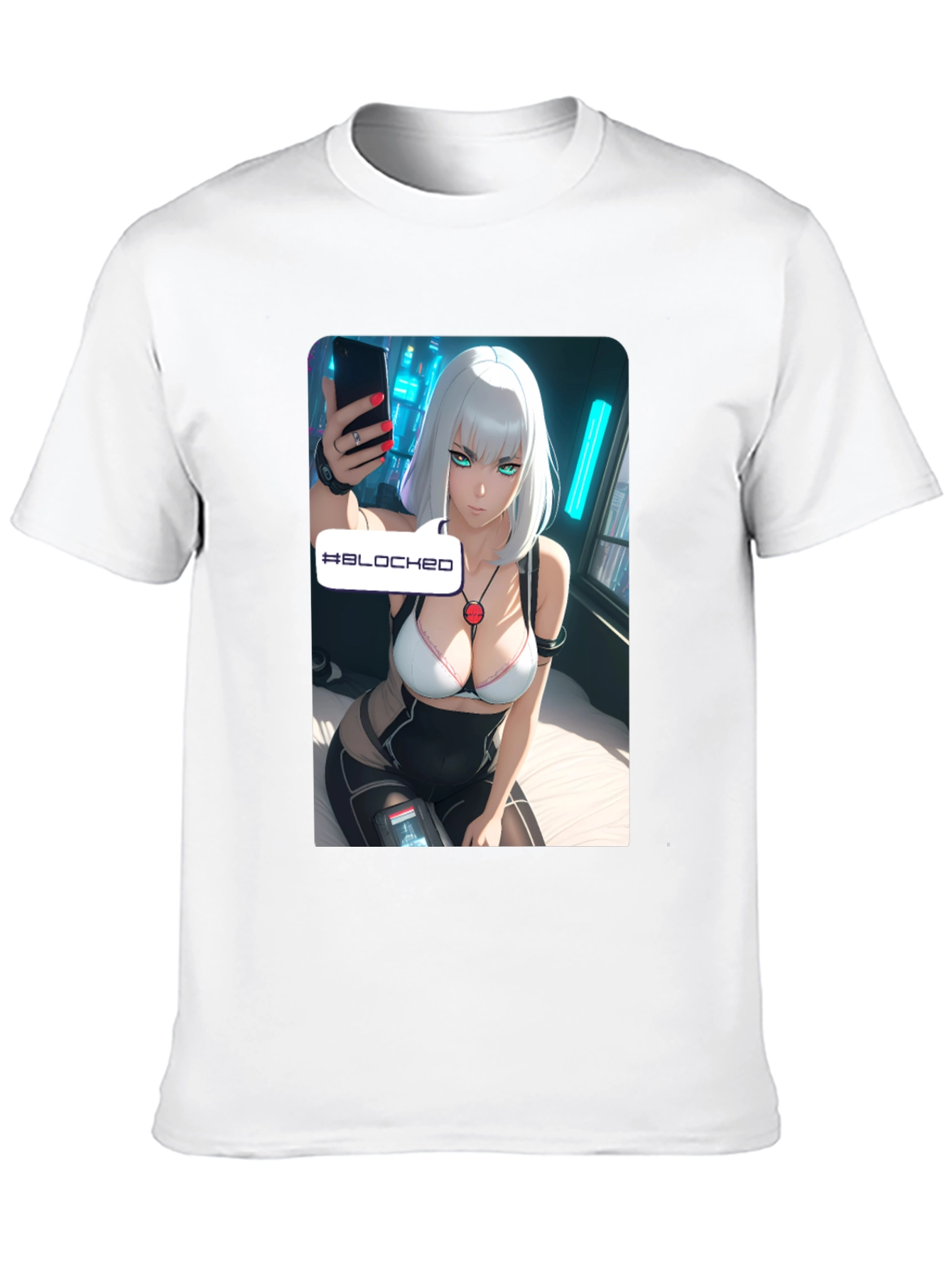 Anime-Inspired Black Graphic Tee